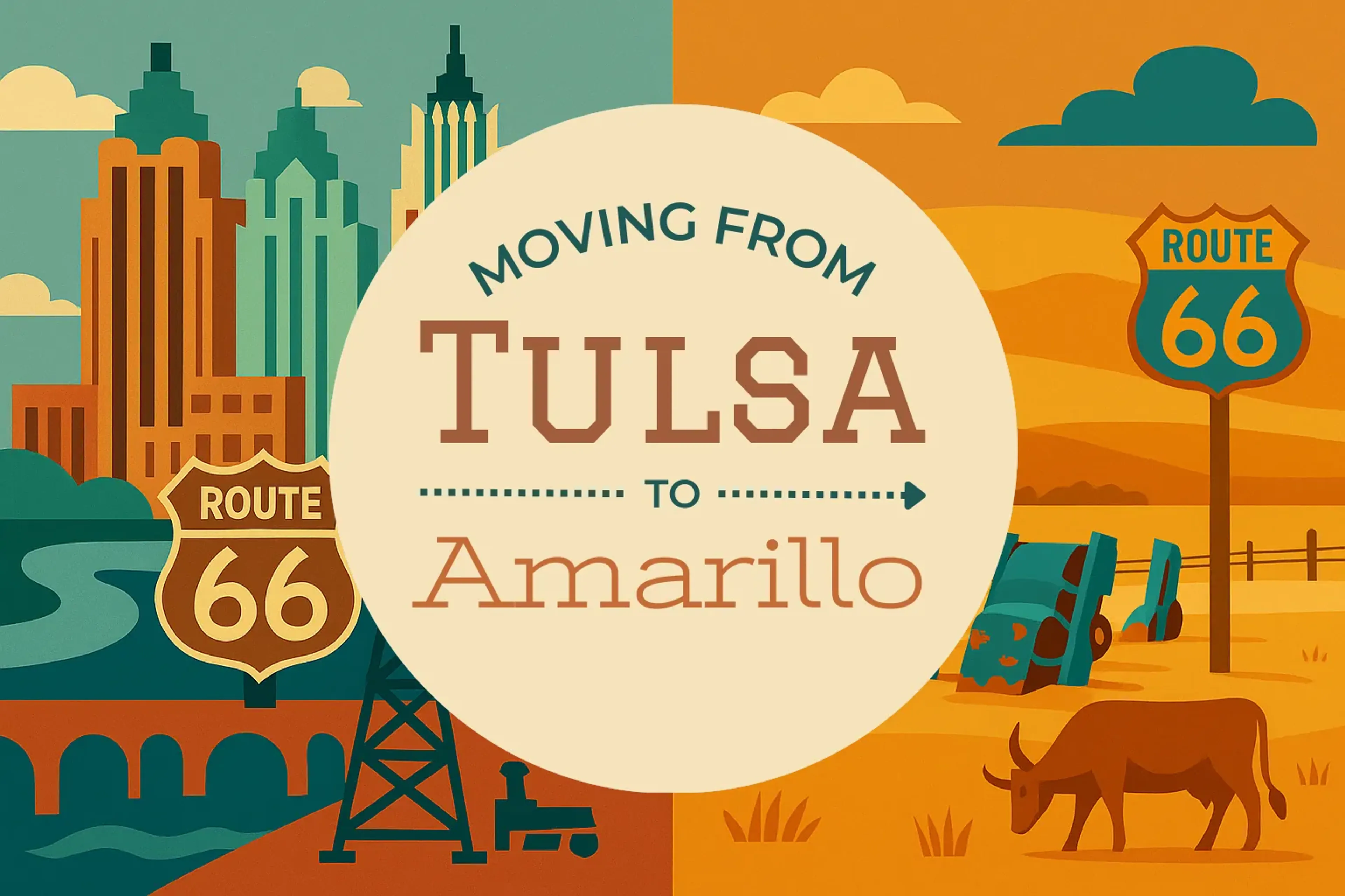 Side-by-side comparison of Tulsa to Amarillo moving companies