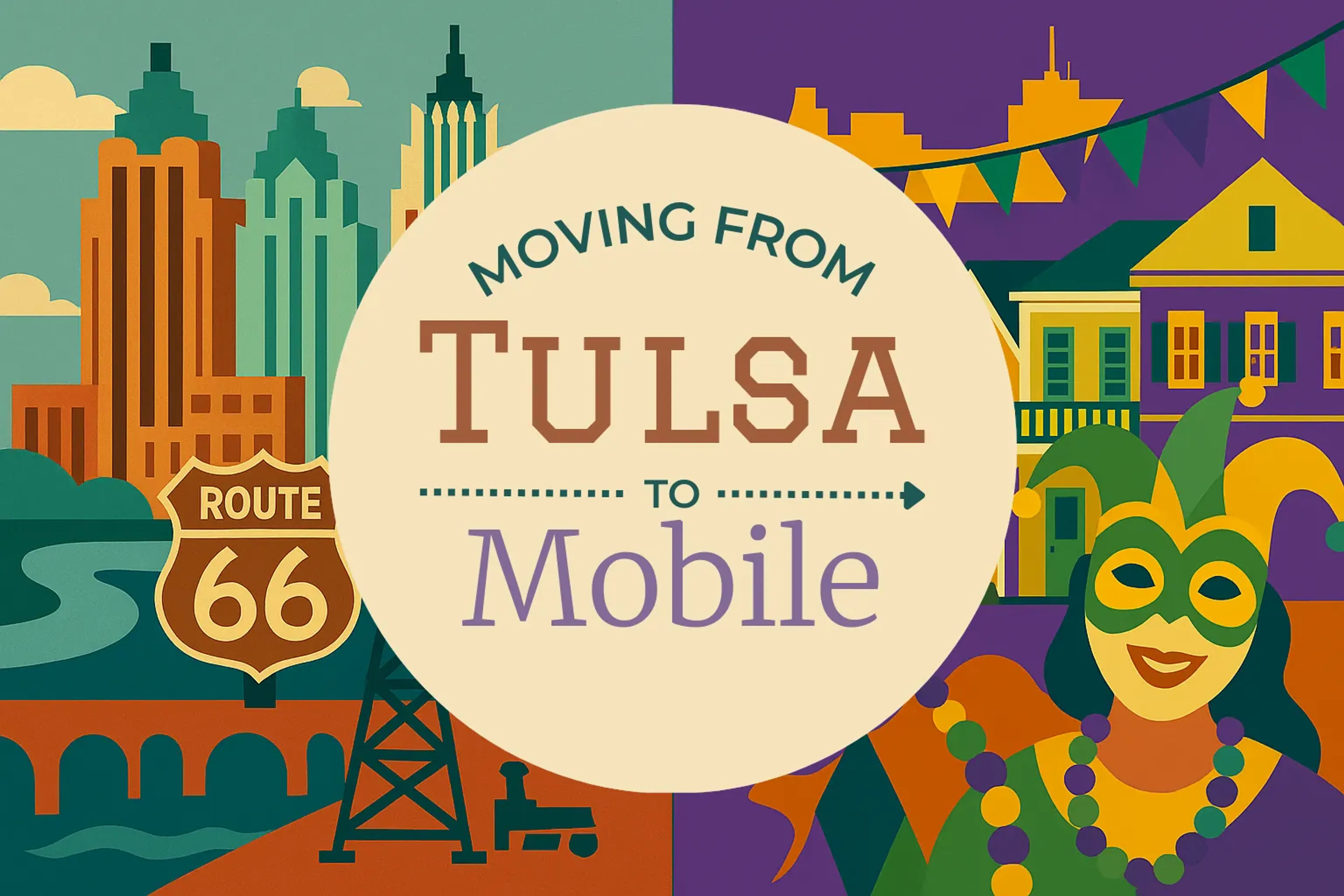 Side-by-side comparison of Tulsa to Mobile moving companies