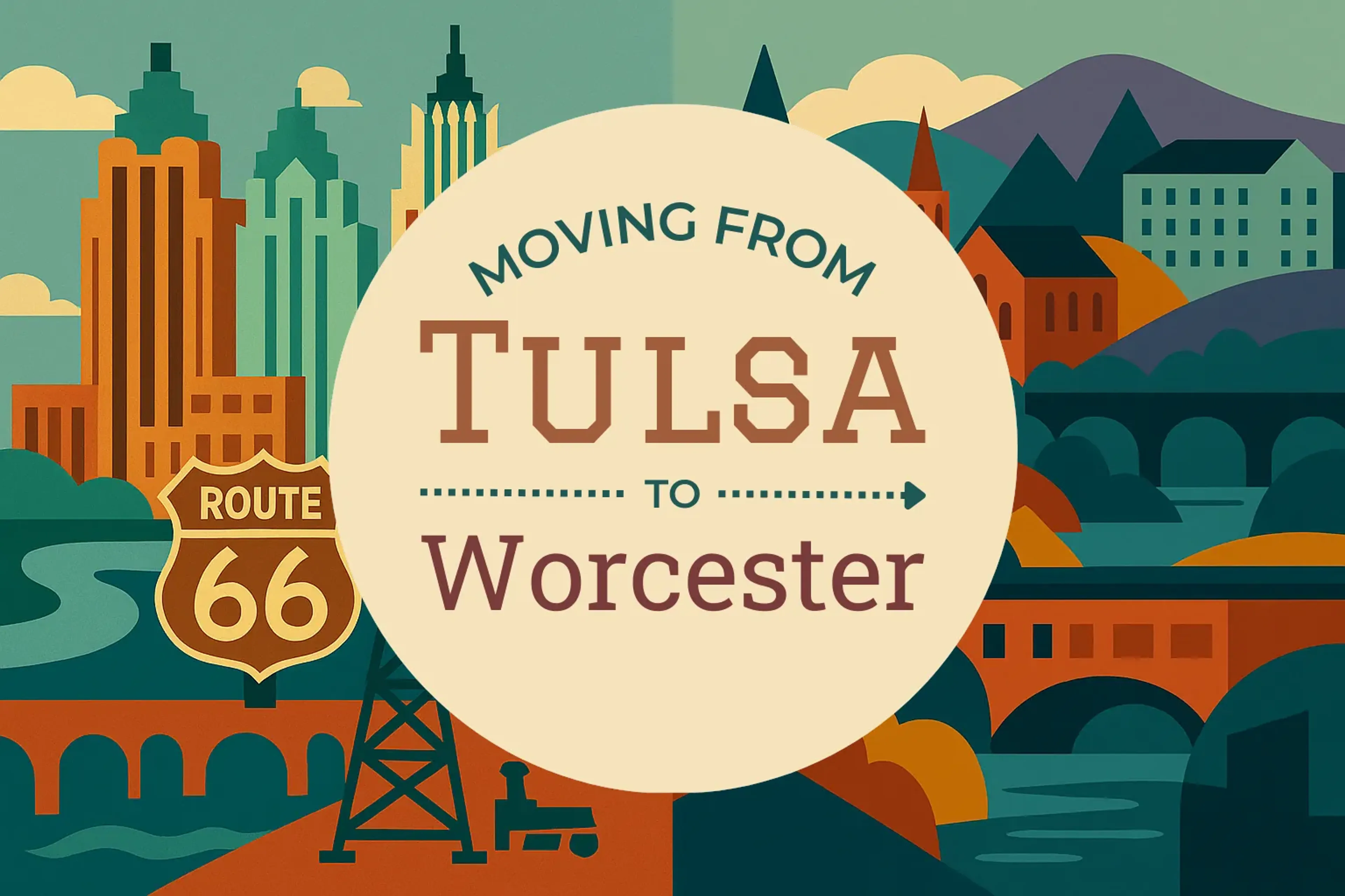 Side-by-side comparison of Tulsa to Worcester moving companies
