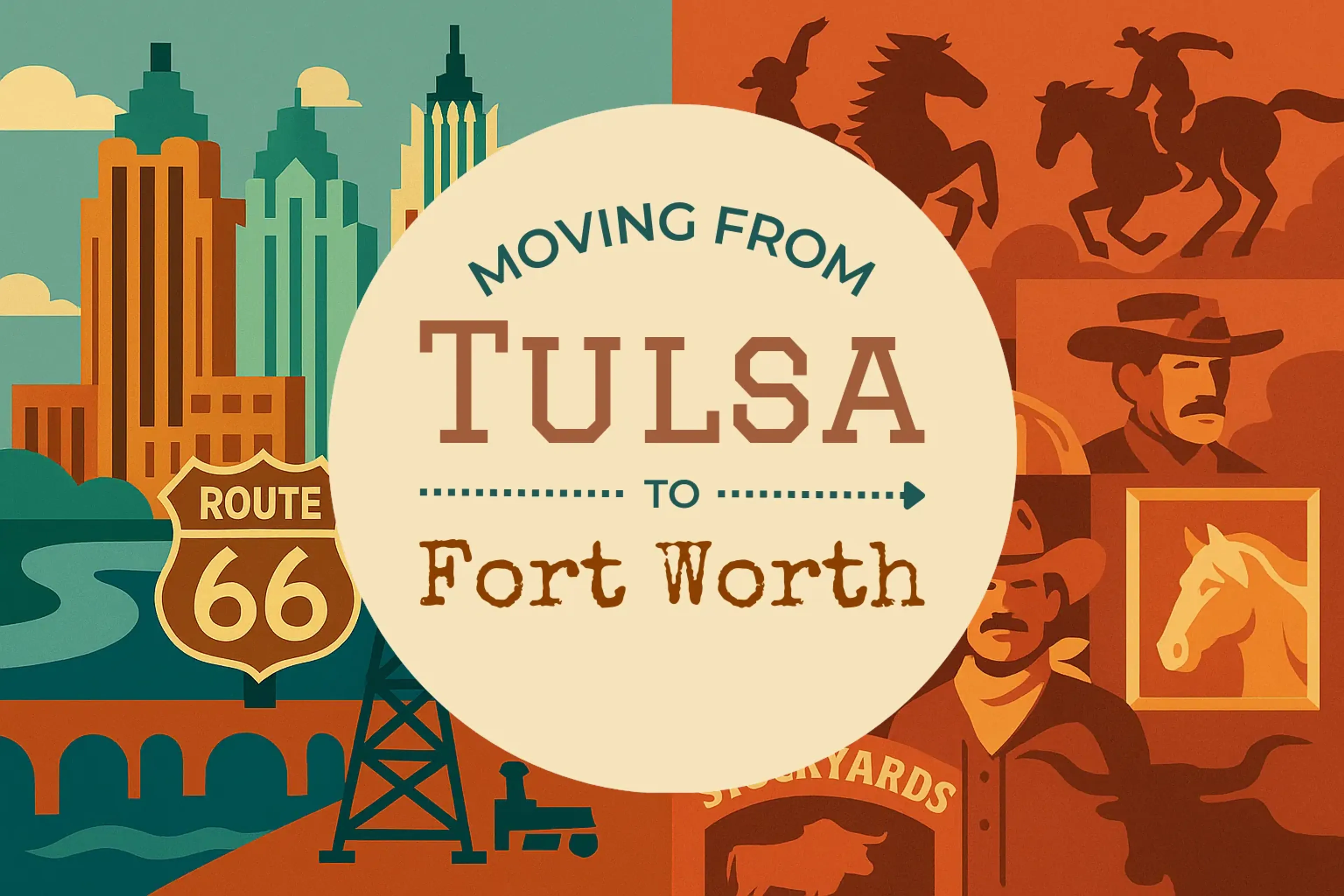 Side-by-side comparison of Tulsa to Fort Worth moving companies