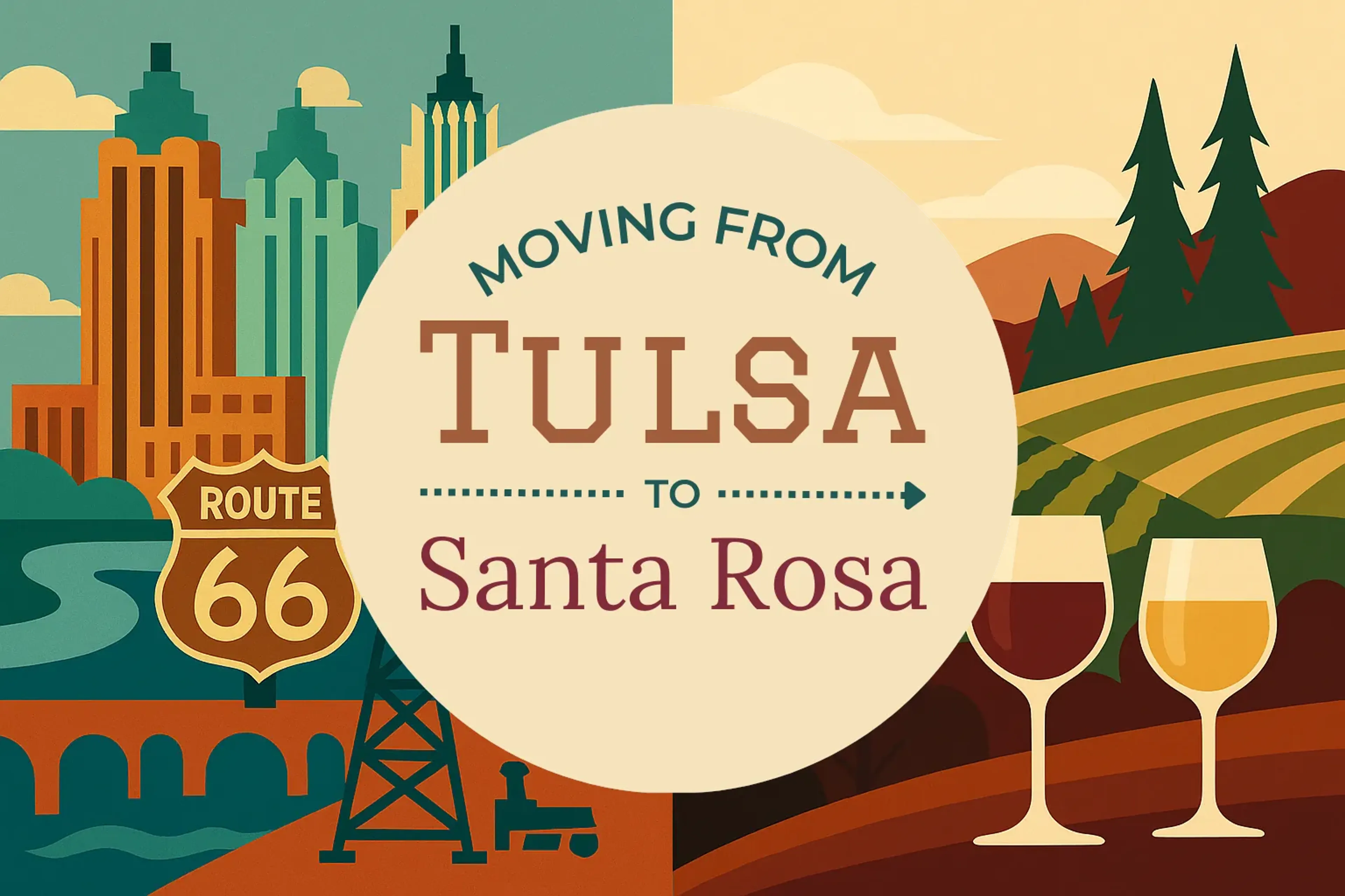 Side-by-side comparison of Tulsa to Santa Rosa moving companies