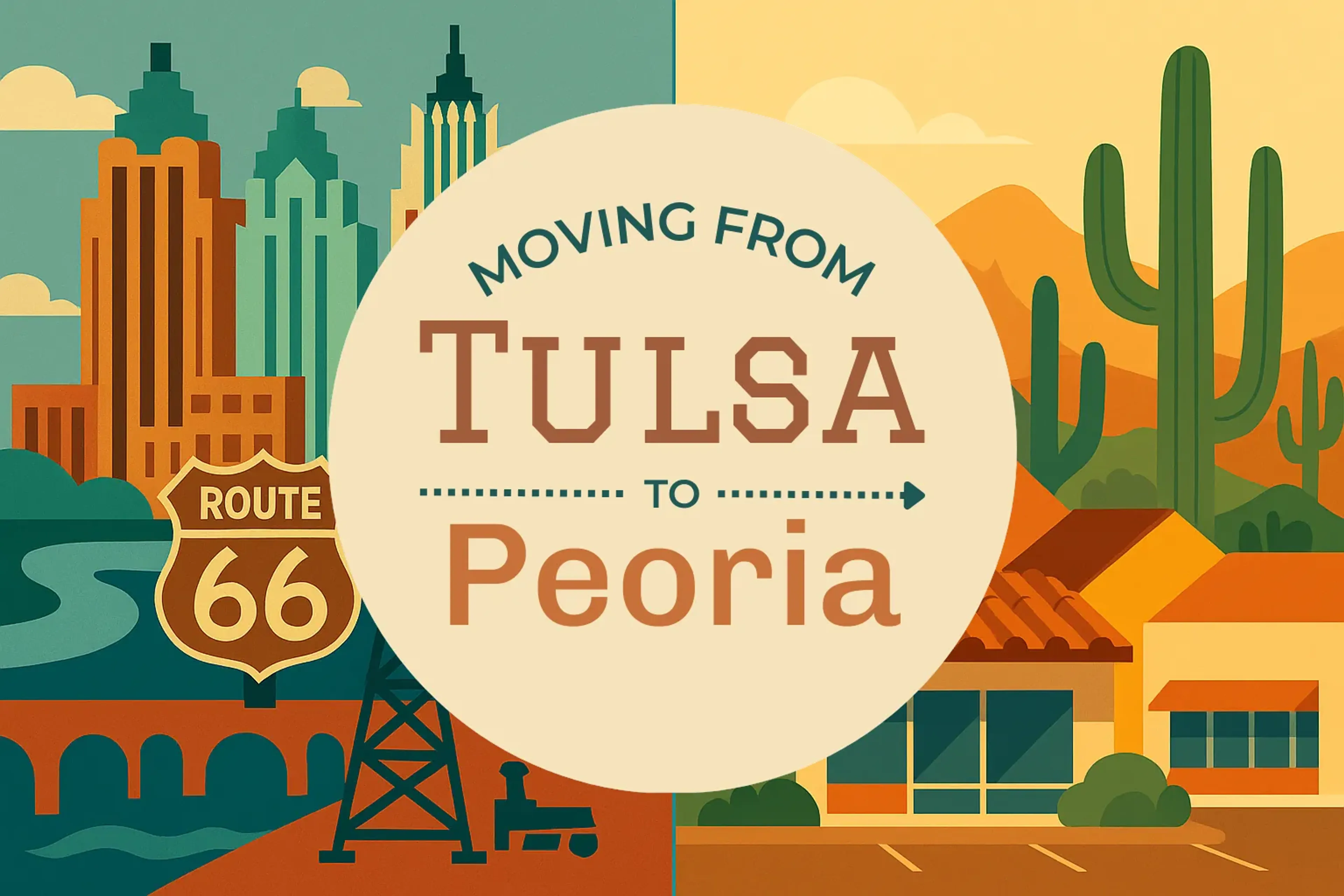Side-by-side comparison of Tulsa to Peoria moving companies