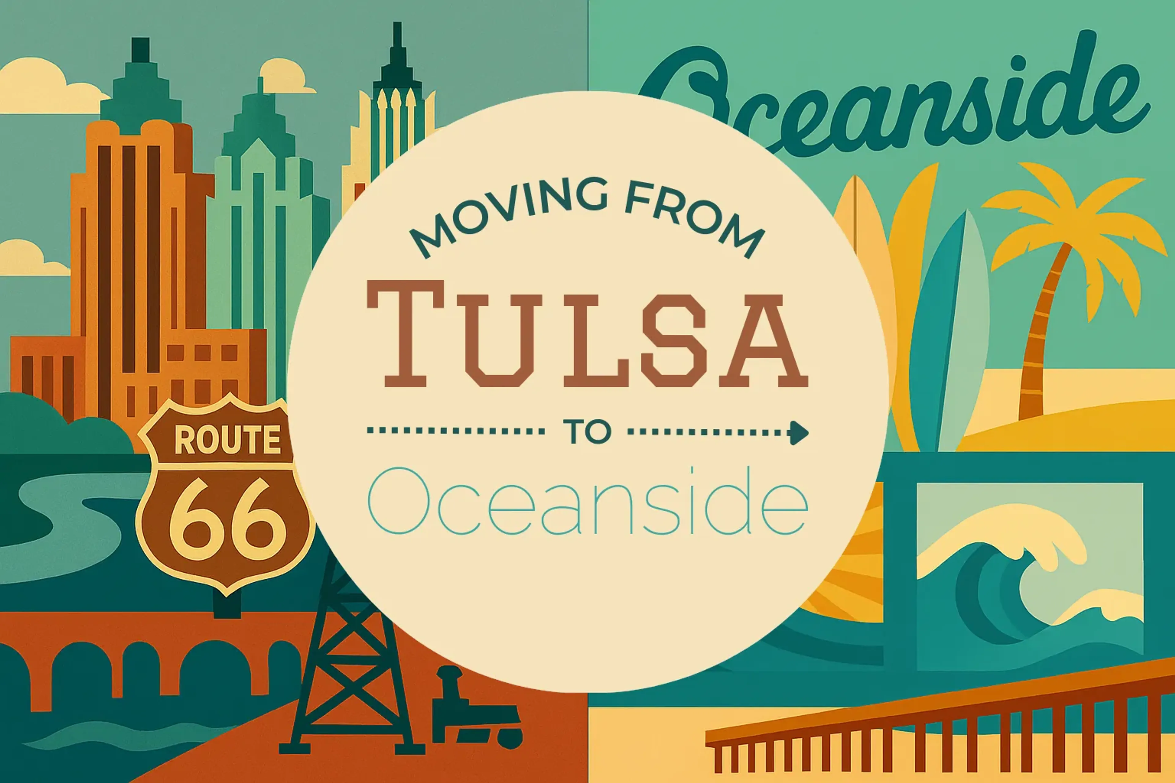 Side-by-side comparison of Tulsa to Oceanside moving companies