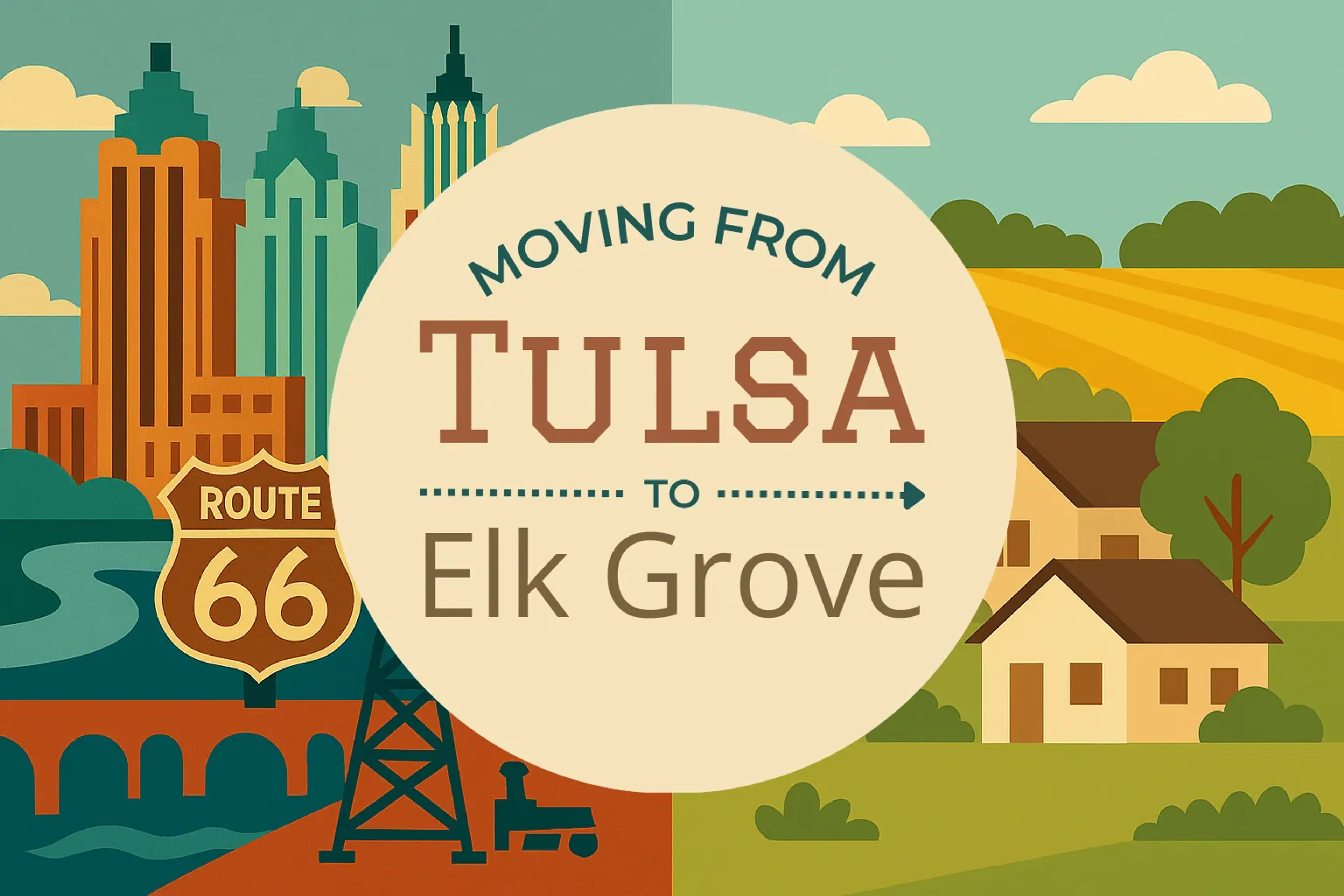 Side-by-side comparison of Tulsa to Elk Grove moving companies
