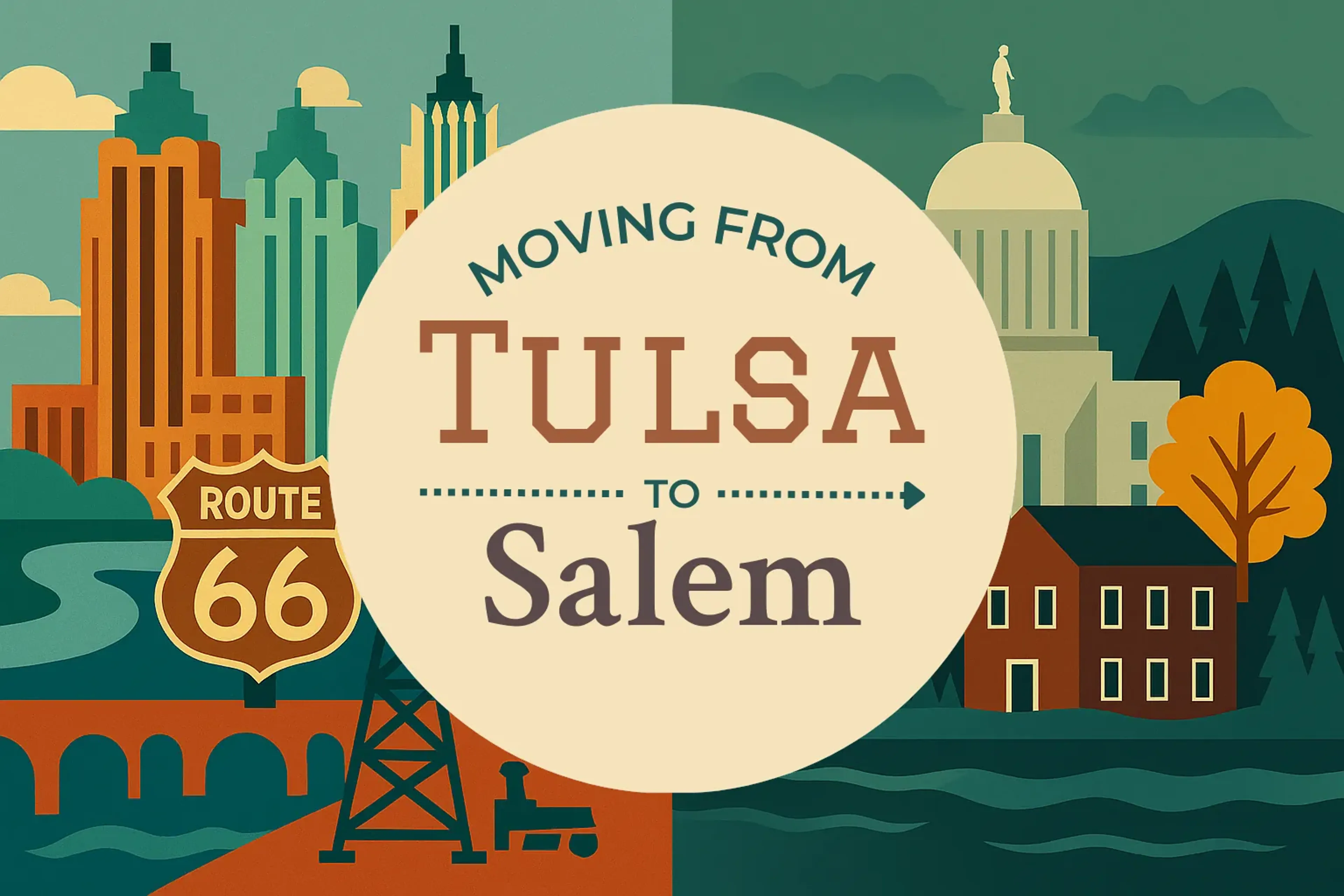 Side-by-side comparison of Tulsa to Salem moving companies