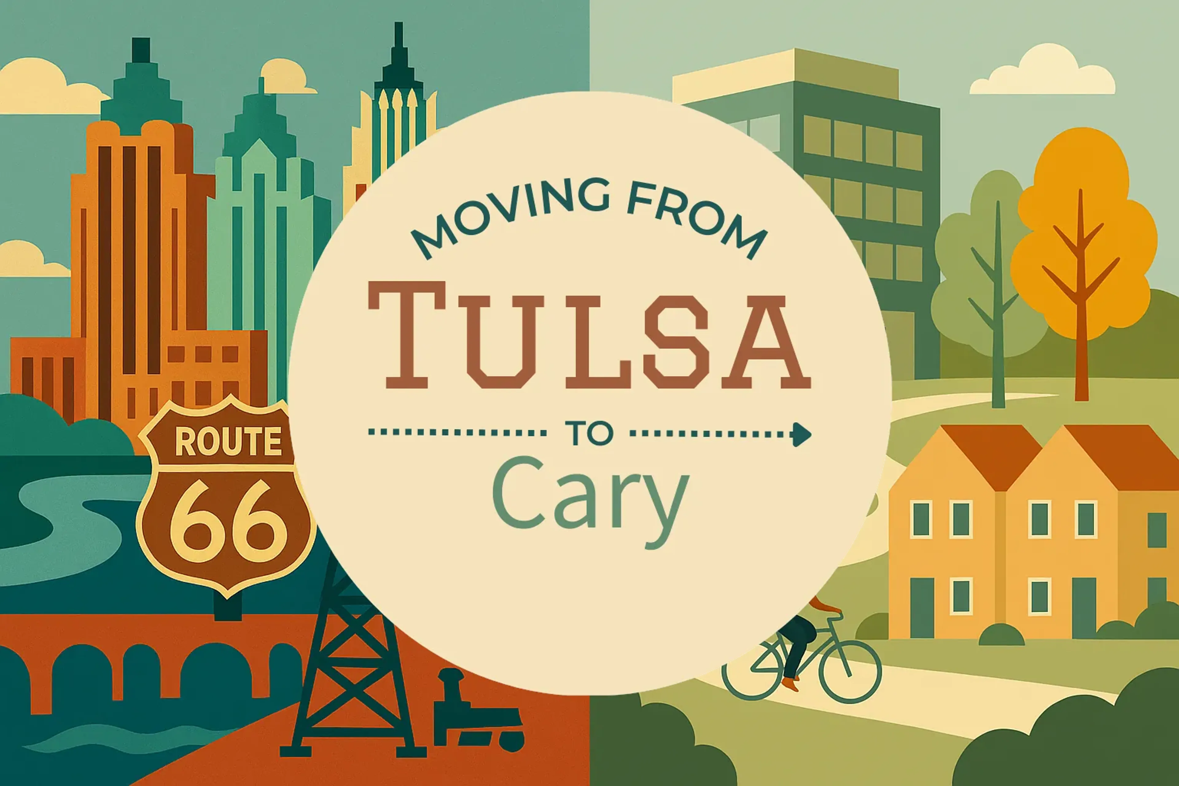 Side-by-side comparison of Tulsa to Cary moving companies