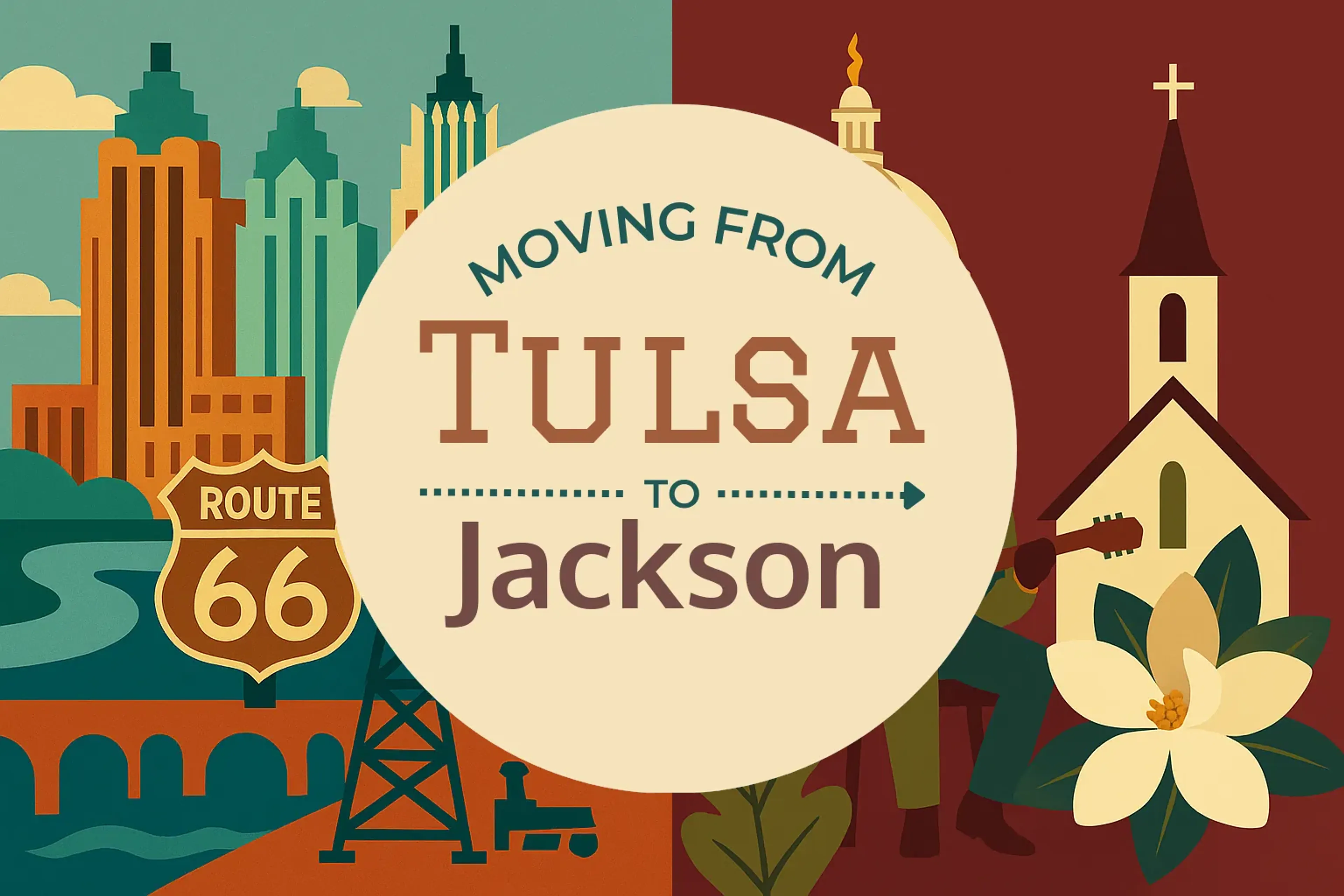 Side-by-side comparison of Tulsa to Jackson moving companies