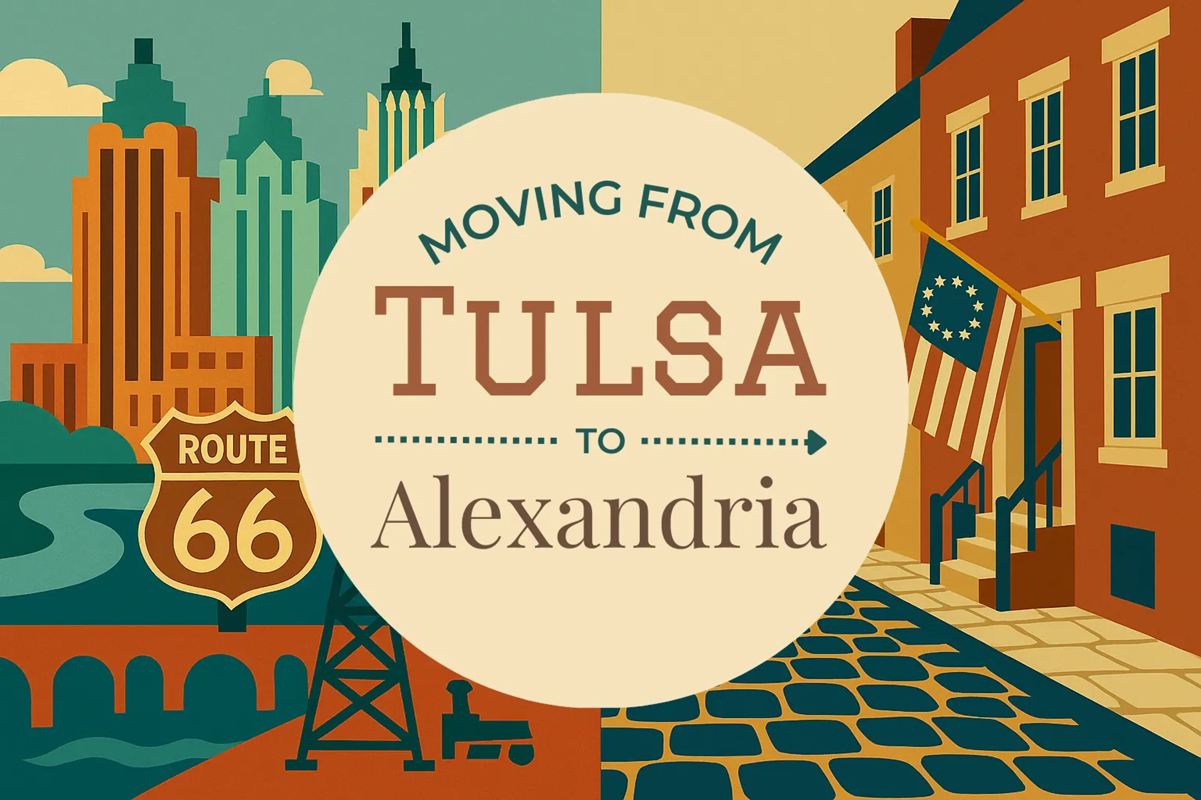 Side-by-side comparison of Tulsa to Alexandria moving companies