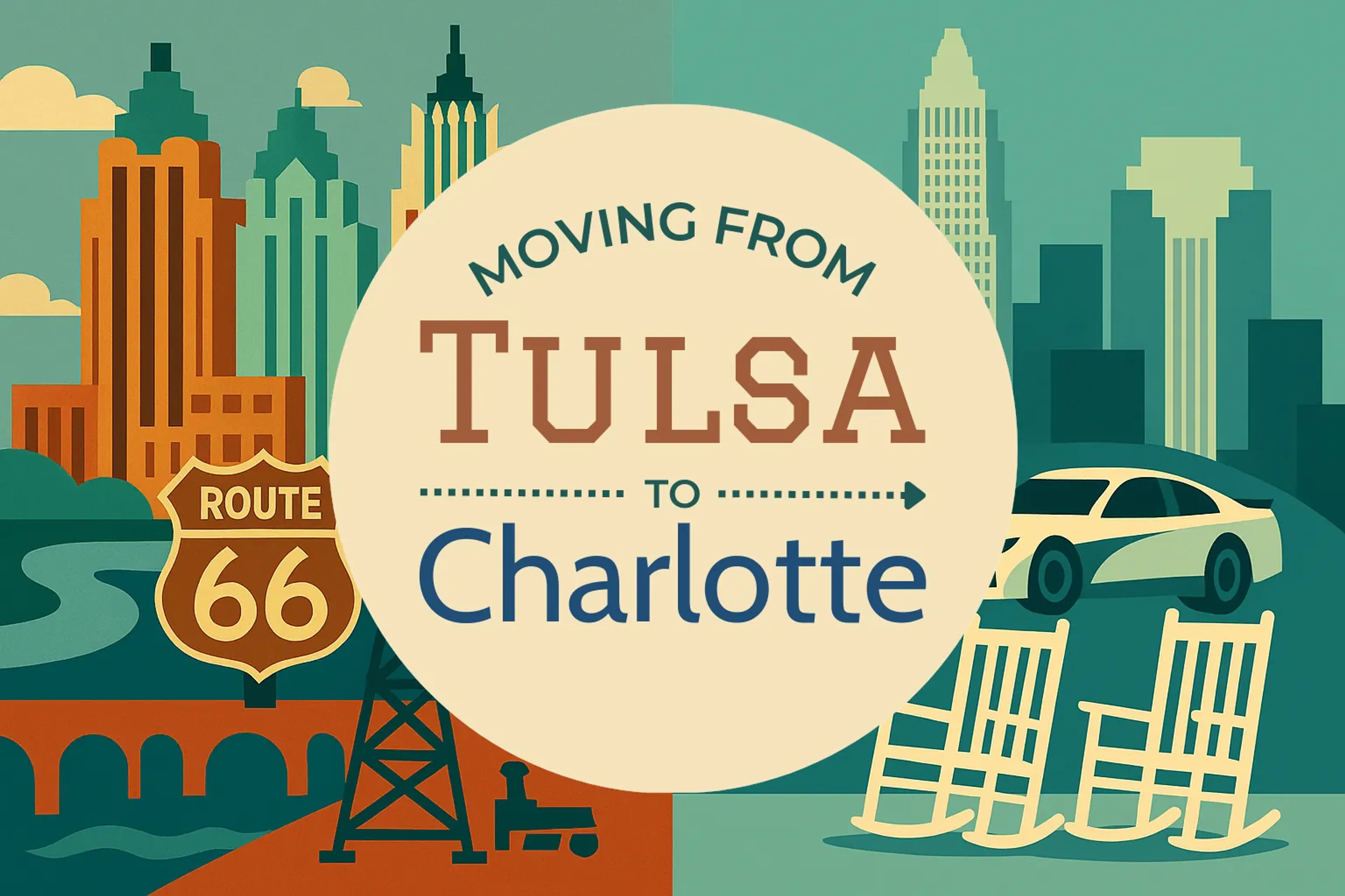 Side-by-side comparison of Tulsa to Charlotte moving companies