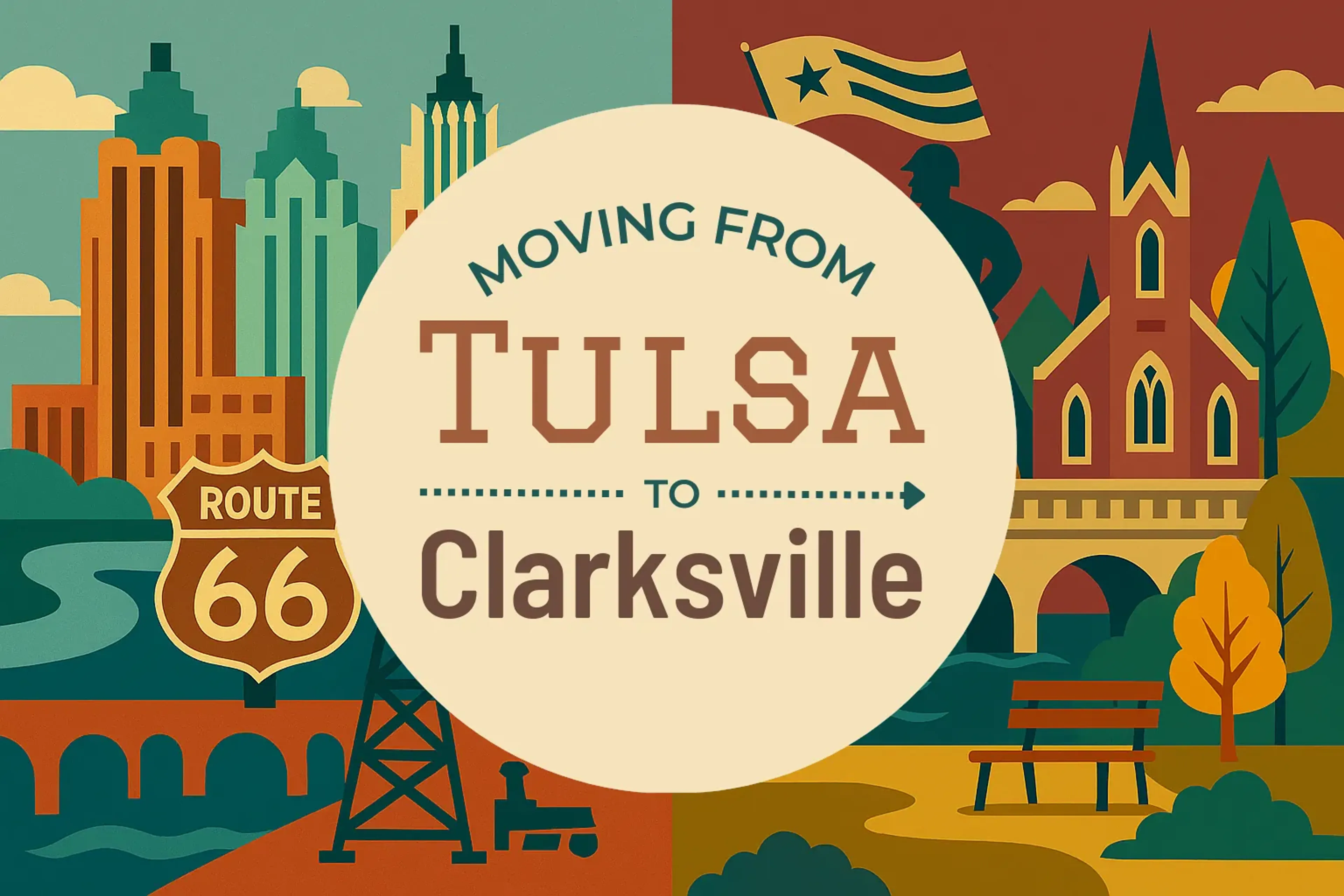 Side-by-side comparison of Tulsa to Clarksville moving companies