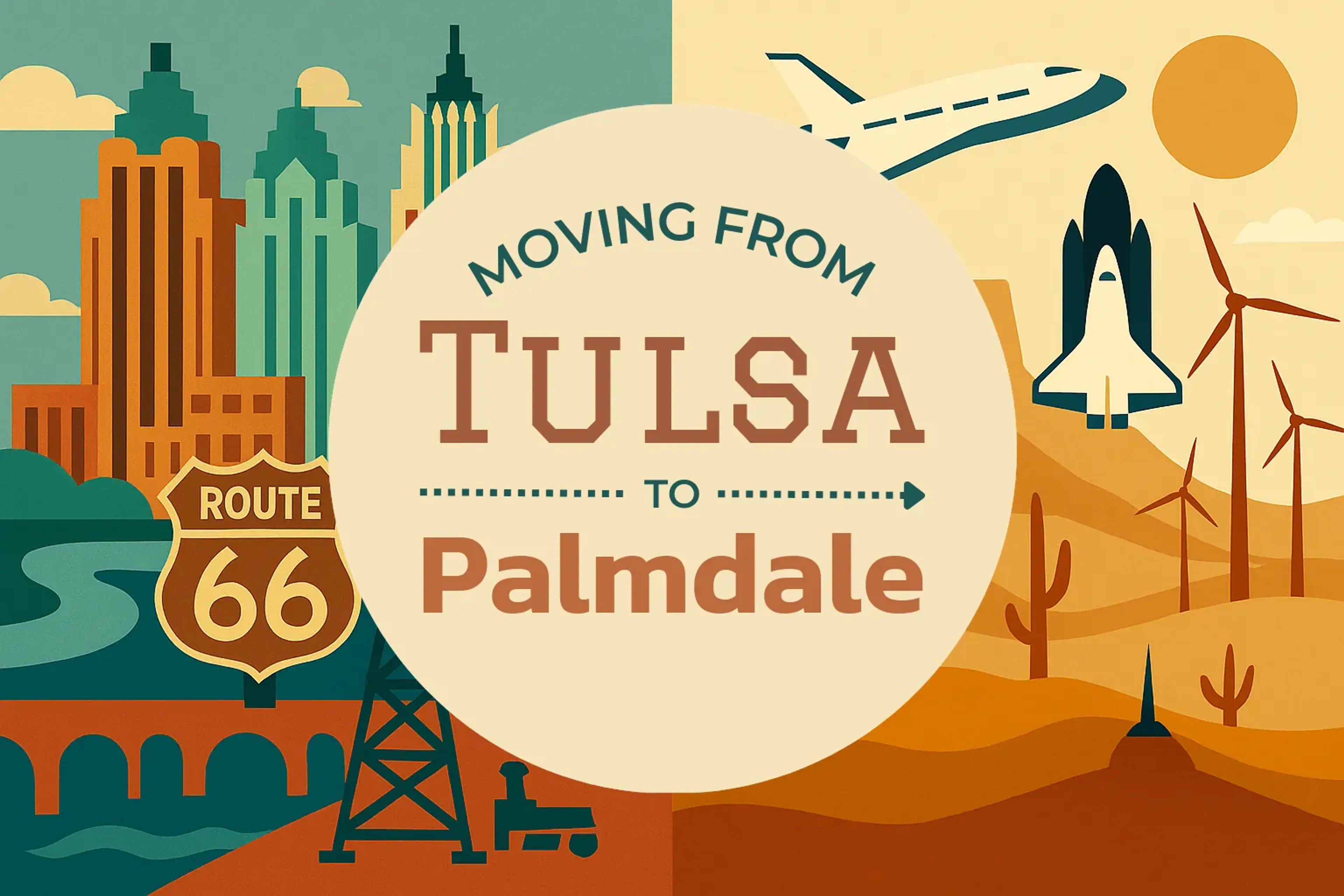 Side-by-side comparison of Tulsa to Palmdale moving companies