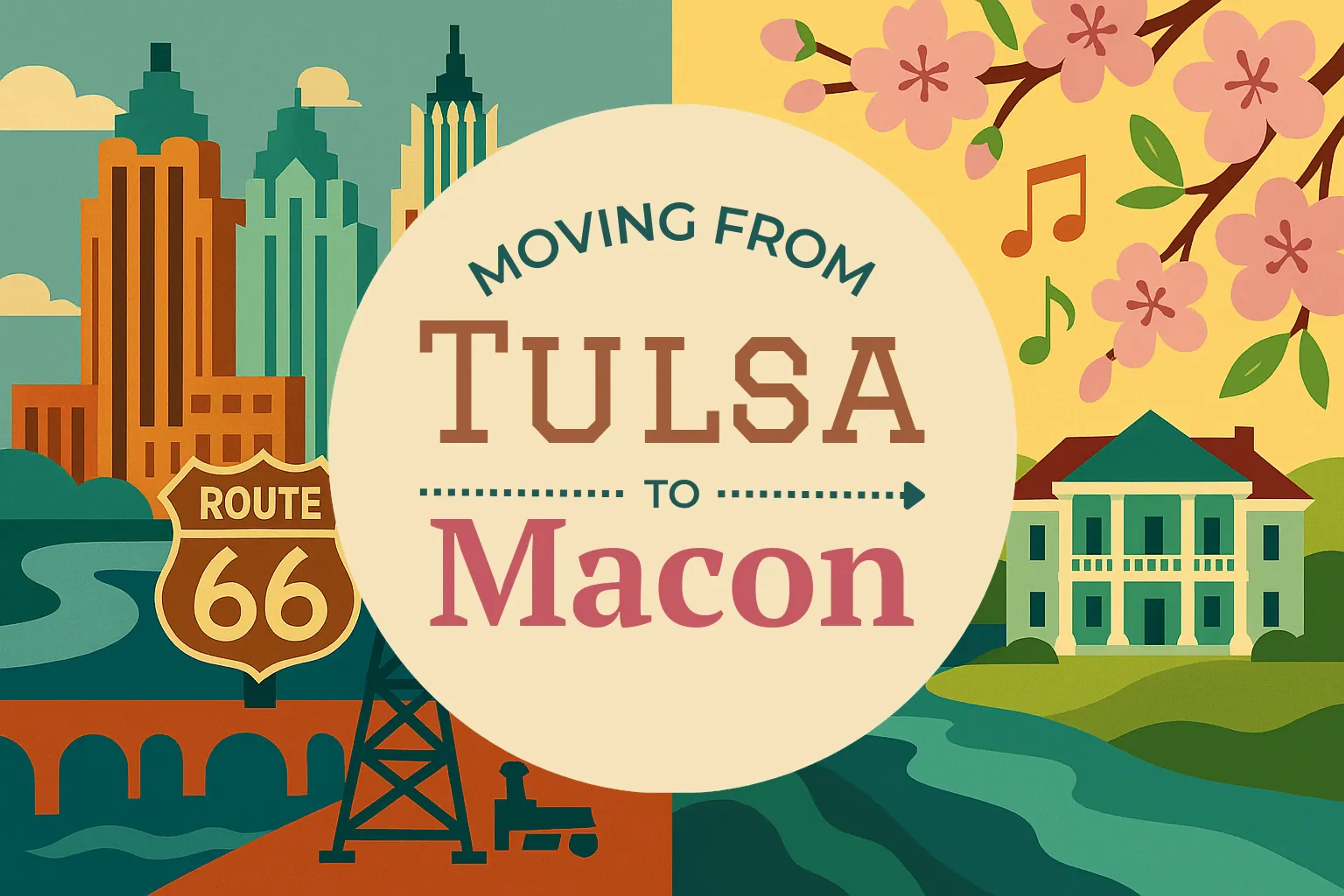 Side-by-side comparison of Tulsa to Macon moving companies