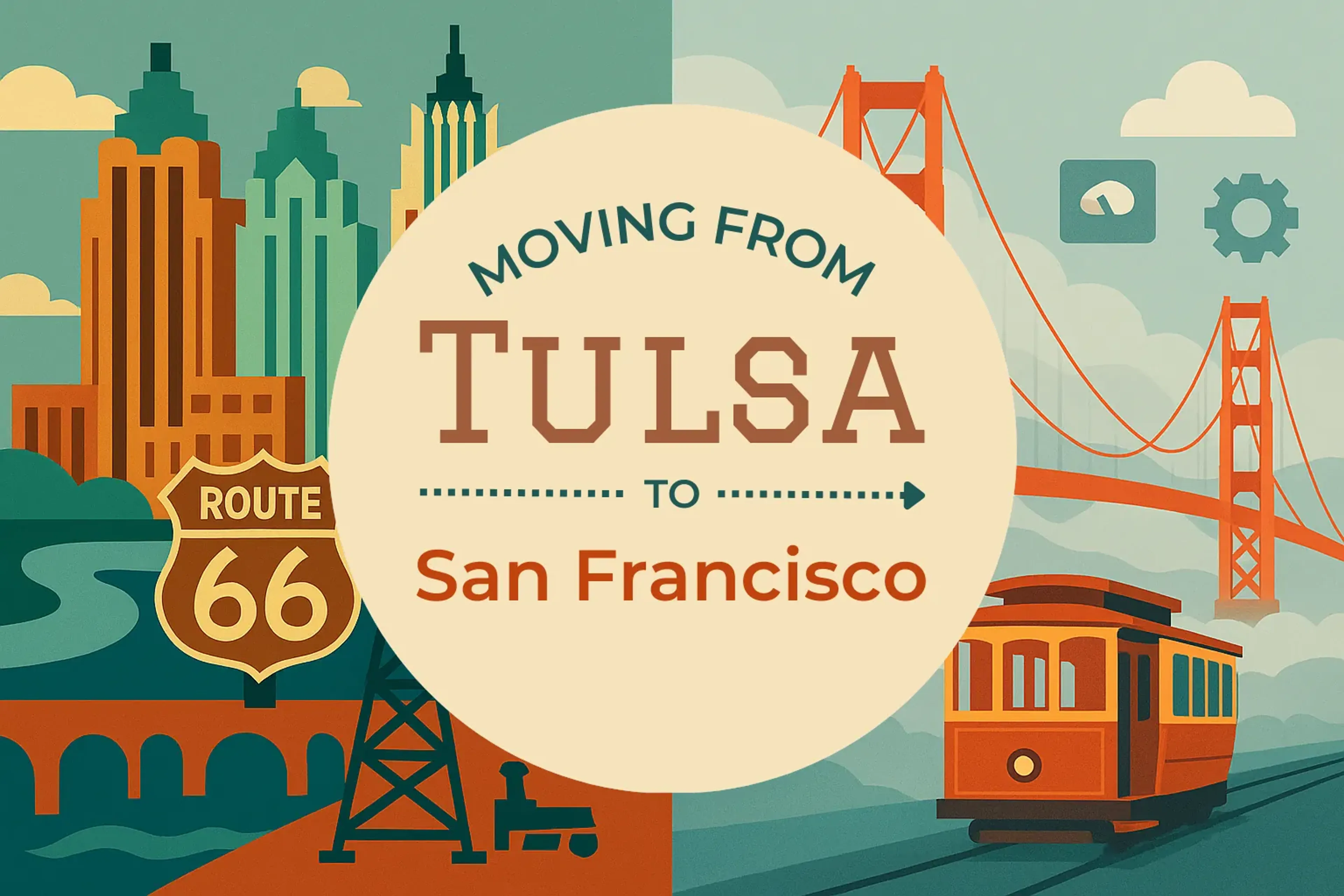 Side-by-side comparison of Tulsa to San Francisco moving companies