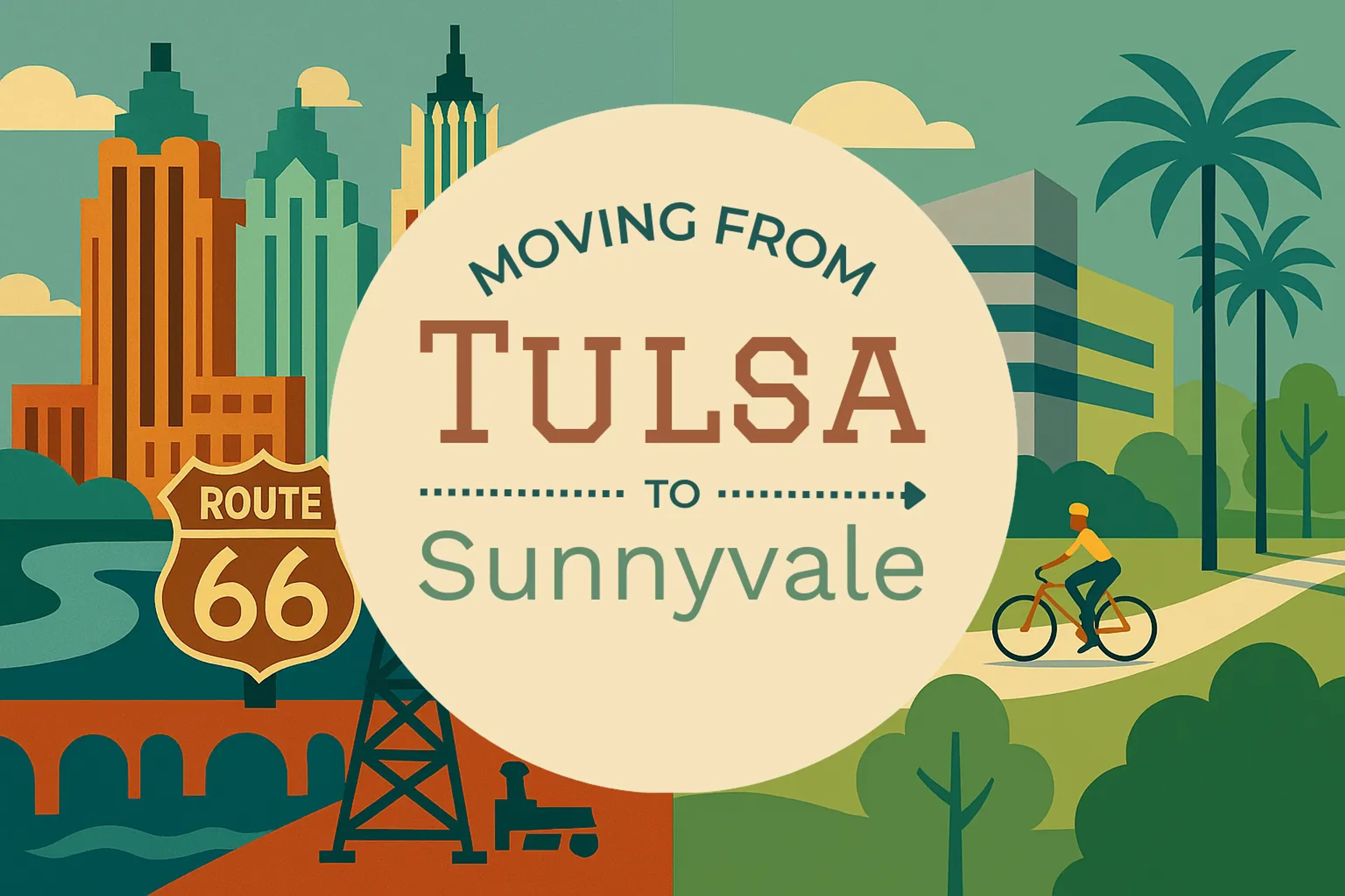 Side-by-side comparison of Tulsa to Sunnyvale moving companies