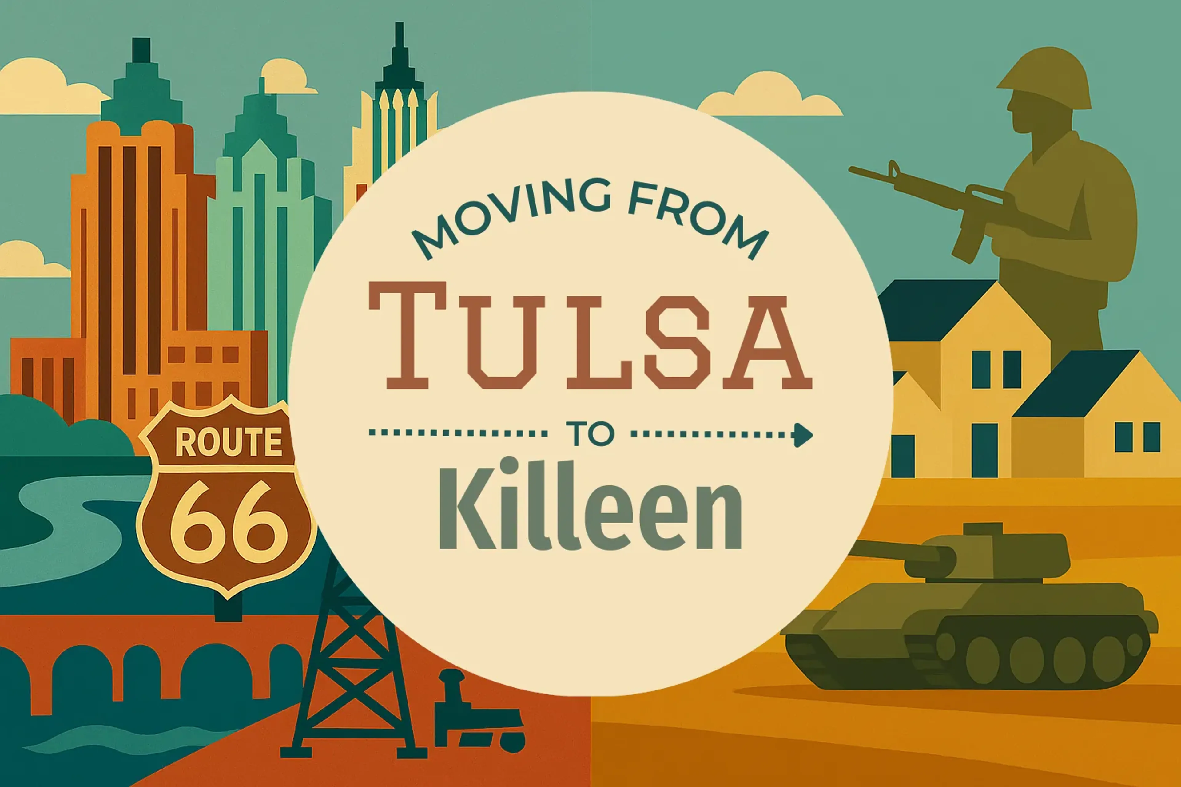 Side-by-side comparison of Tulsa to Killeen moving companies
