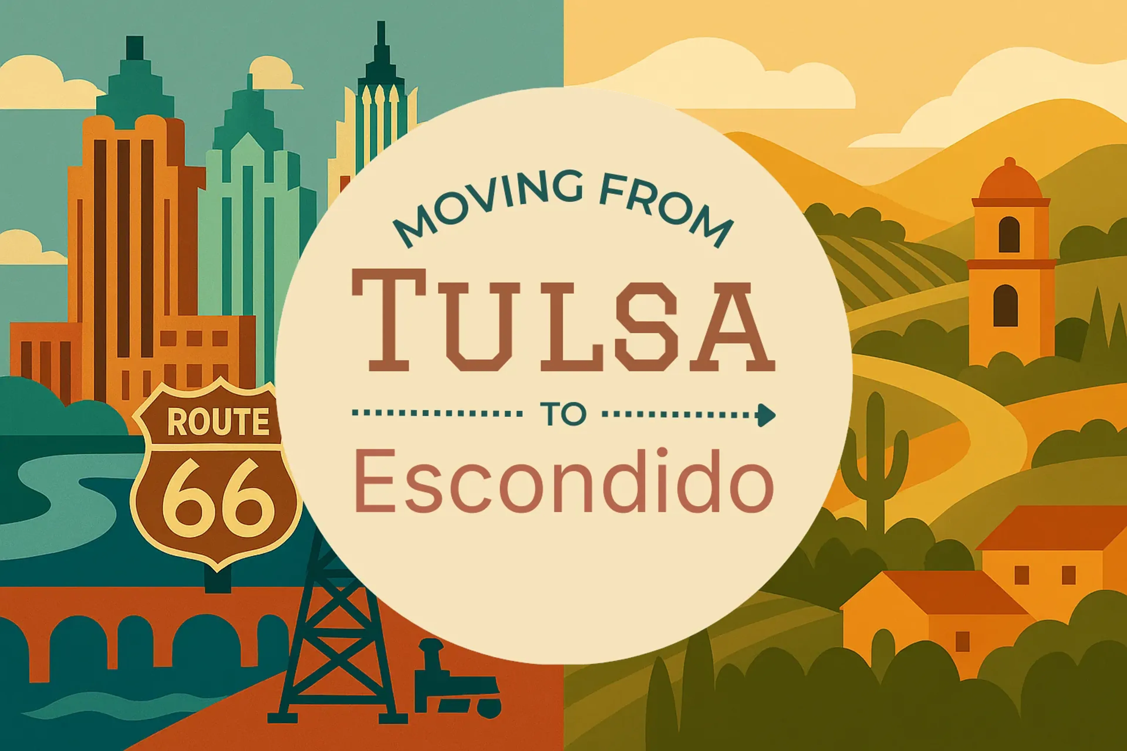 Side-by-side comparison of Tulsa to Escondido moving companies