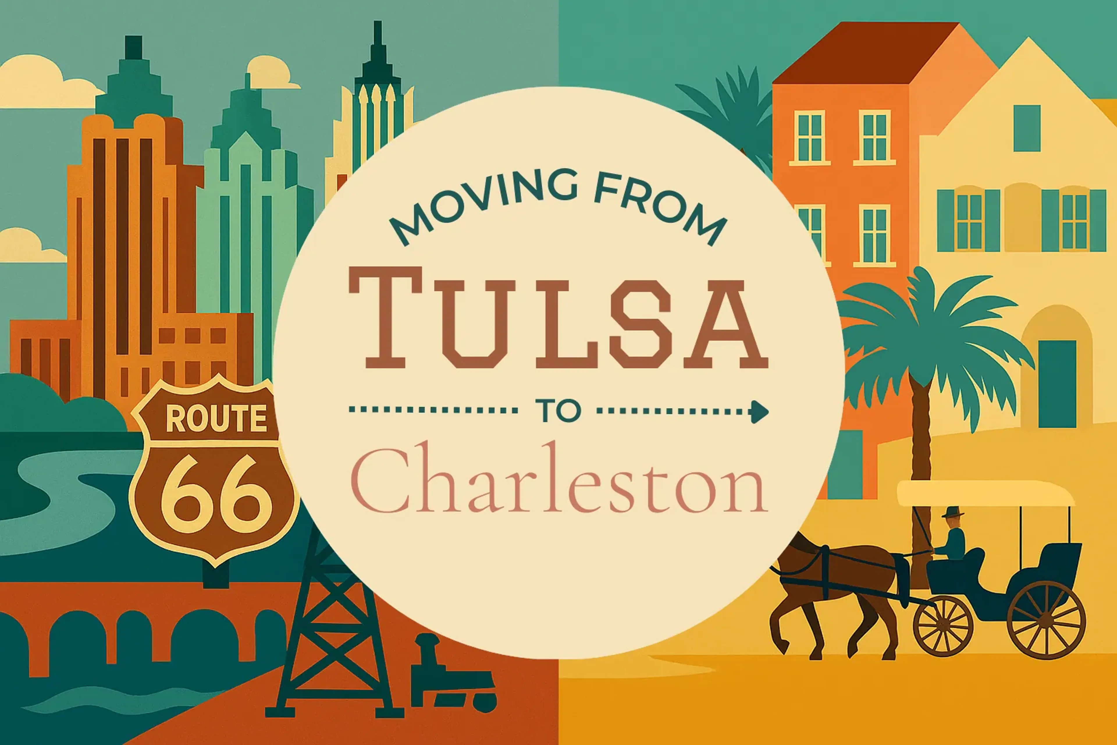 Side-by-side comparison of Tulsa to Charleston moving companies