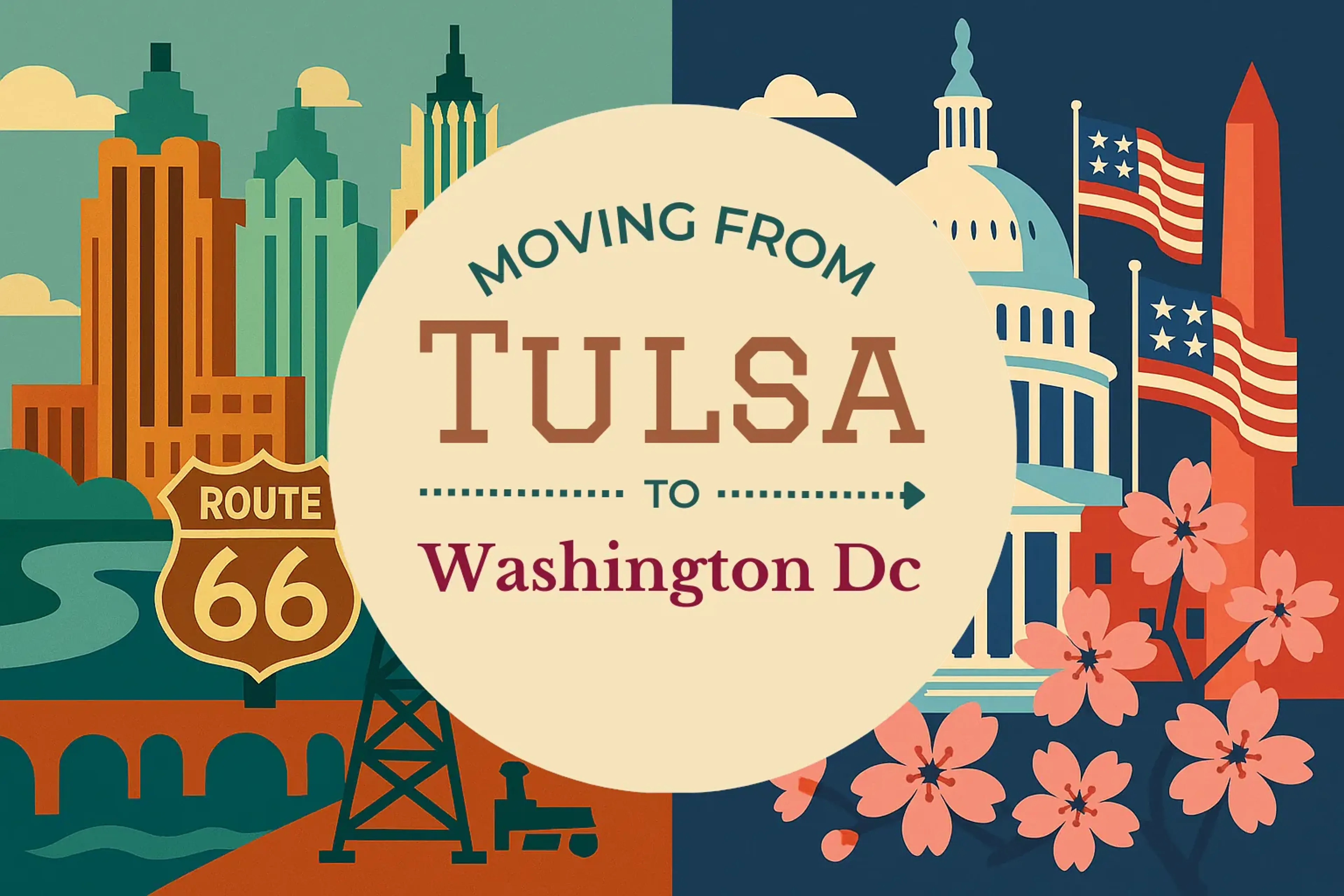 Side-by-side comparison of Tulsa to Washington DC moving companies