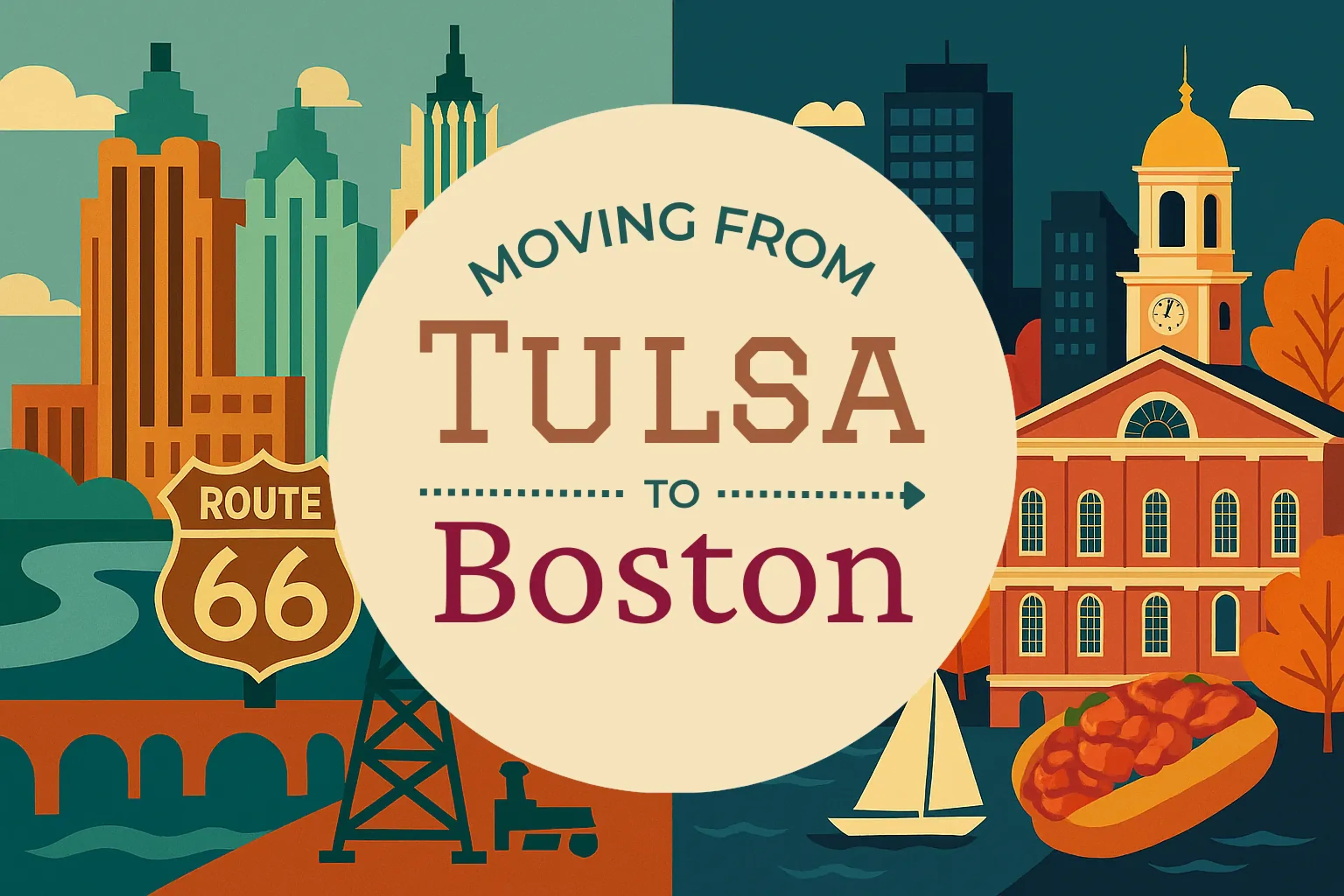 Side-by-side comparison of Tulsa to Boston moving companies