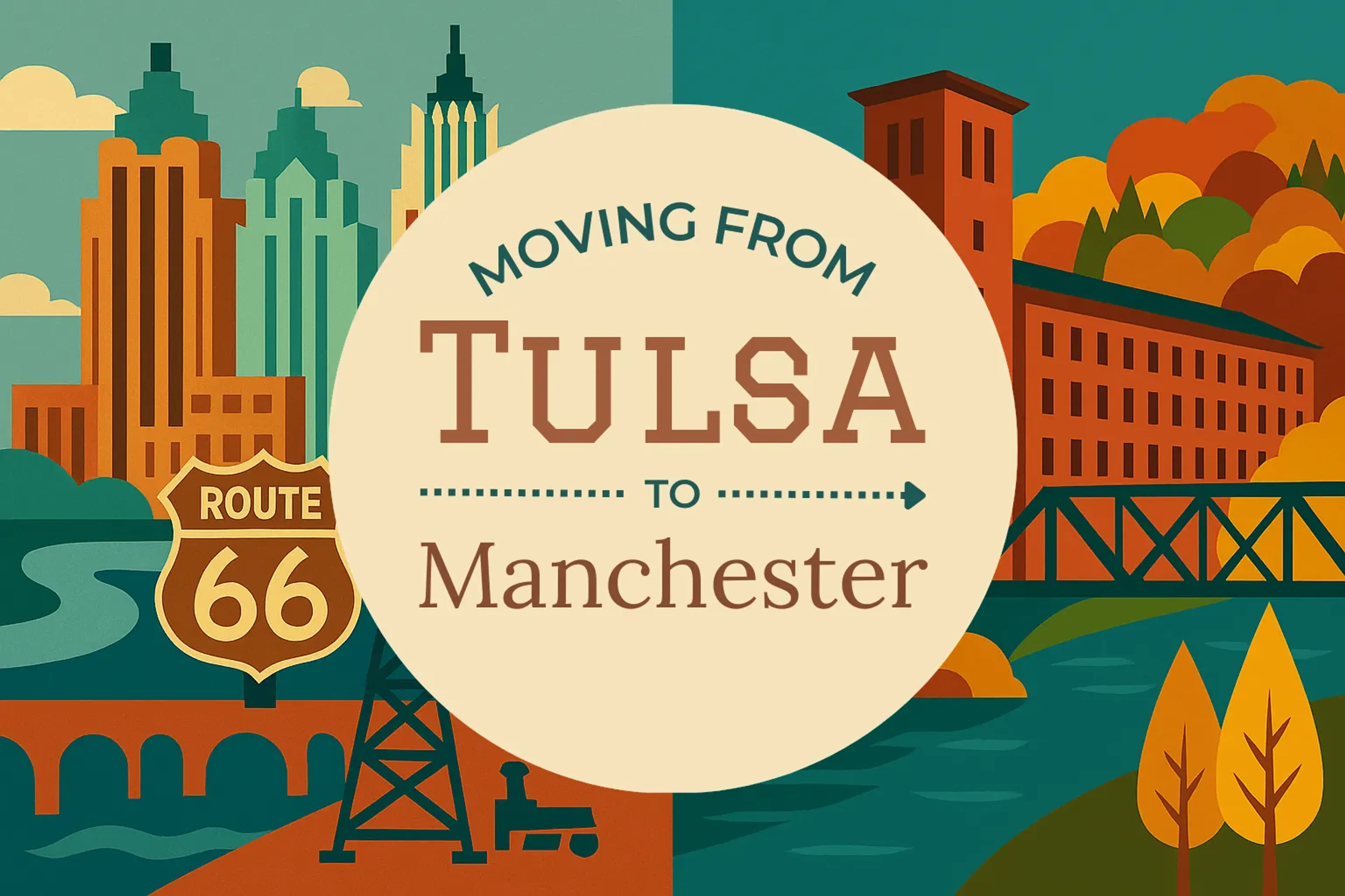 Side-by-side comparison of Tulsa to Manchester moving companies