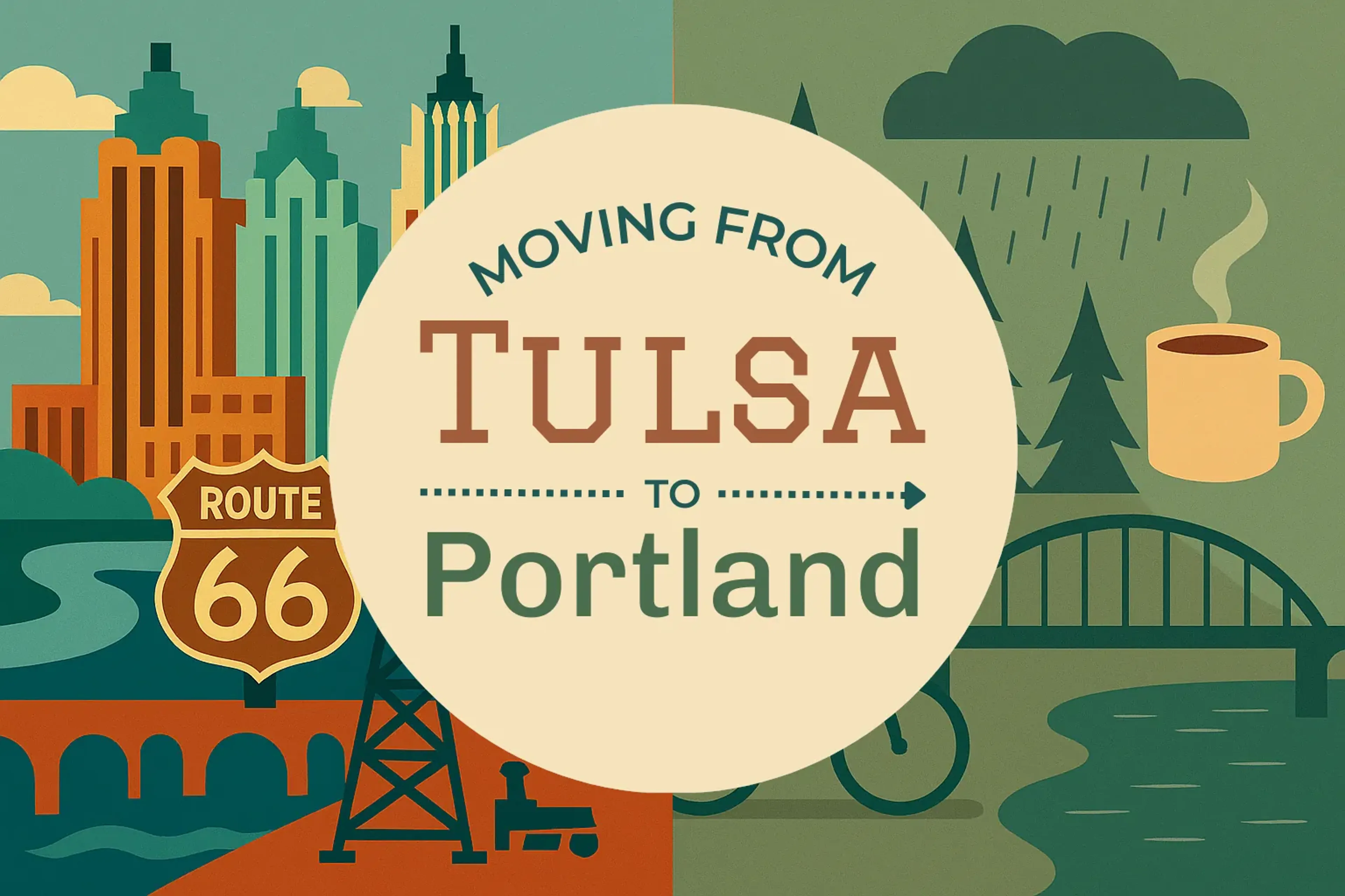 Side-by-side comparison of Tulsa to Portland moving companies
