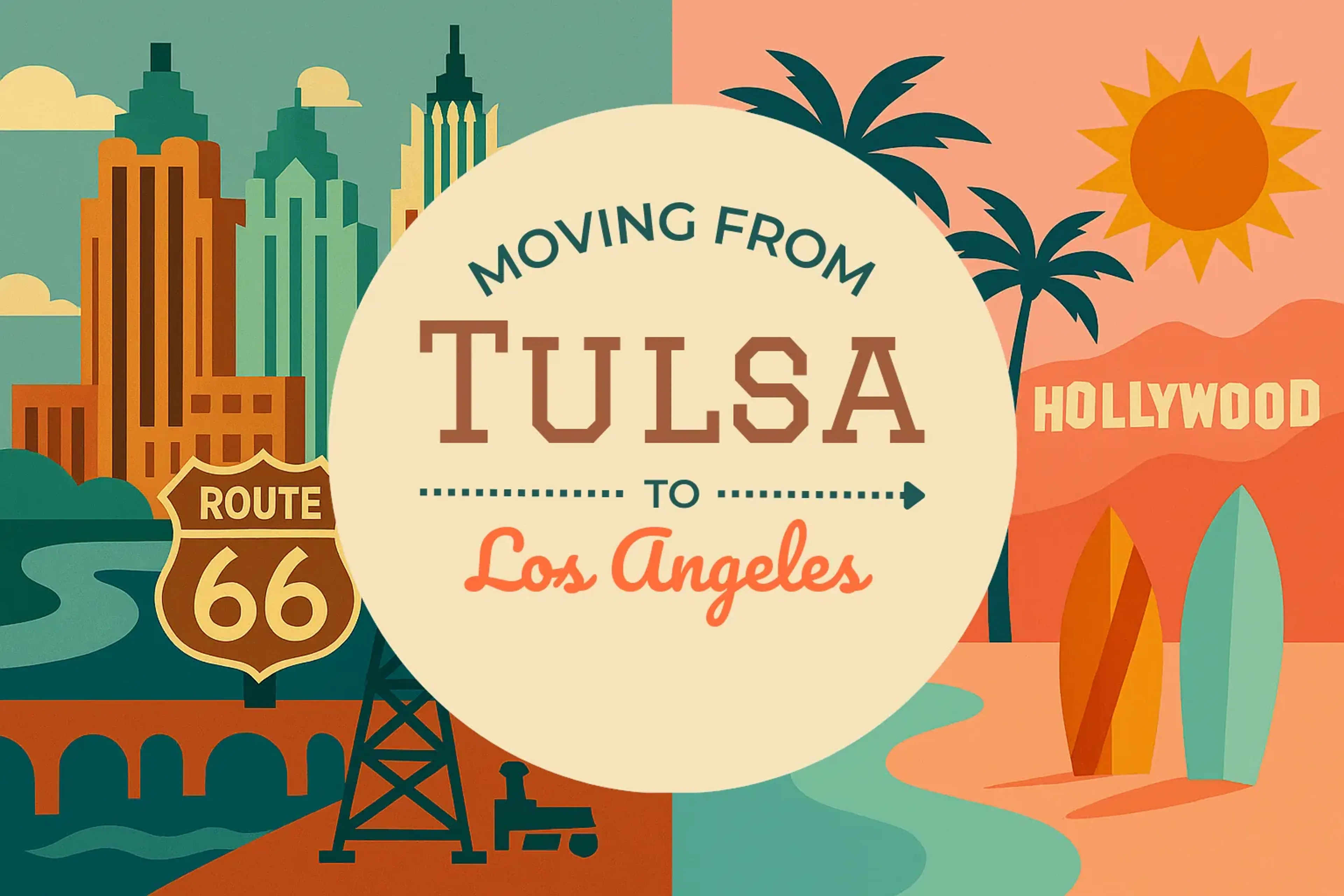 Side-by-side comparison of Tulsa to Los Angeles moving companies