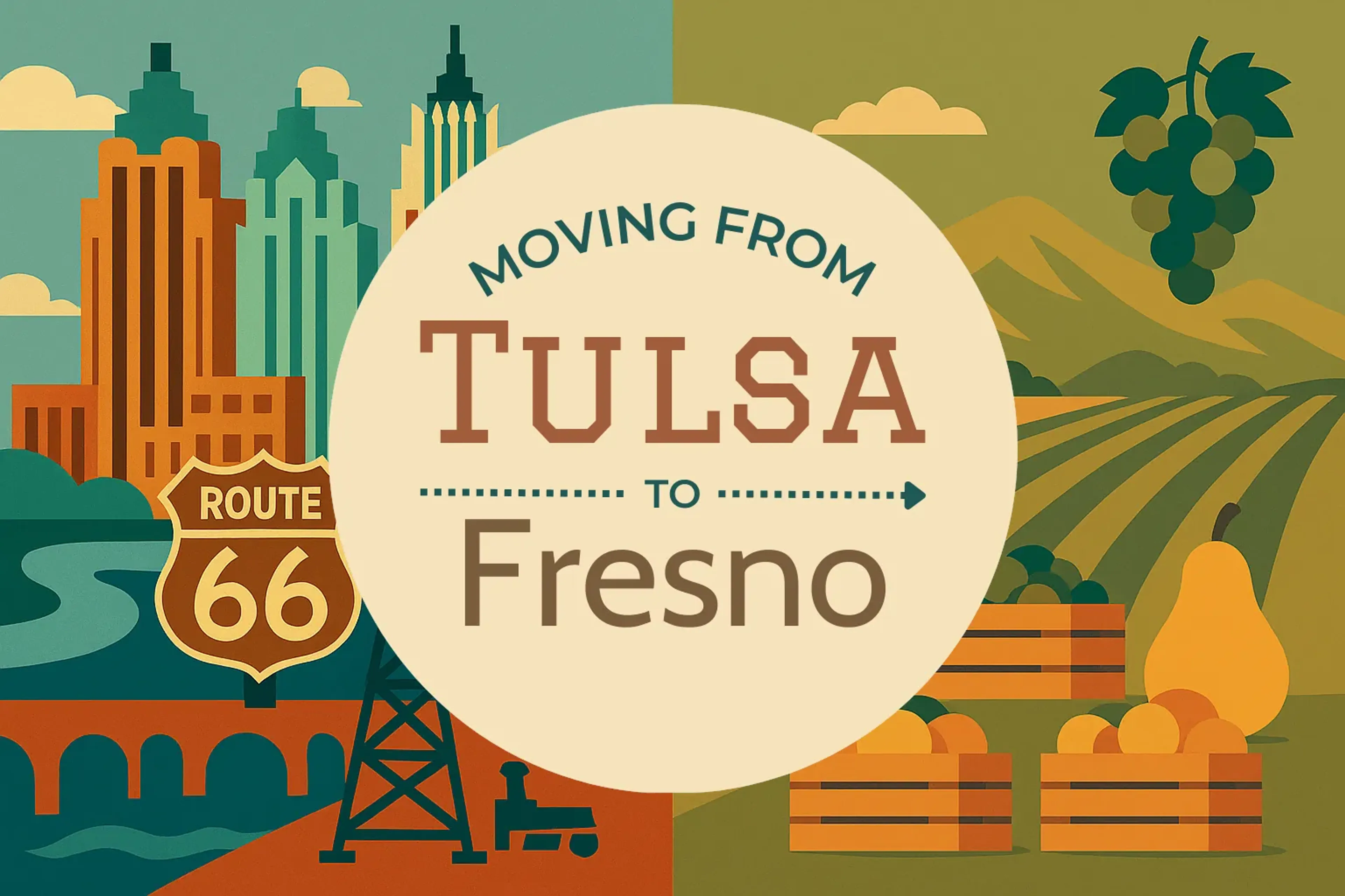 Side-by-side comparison of Tulsa to Fresno moving companies