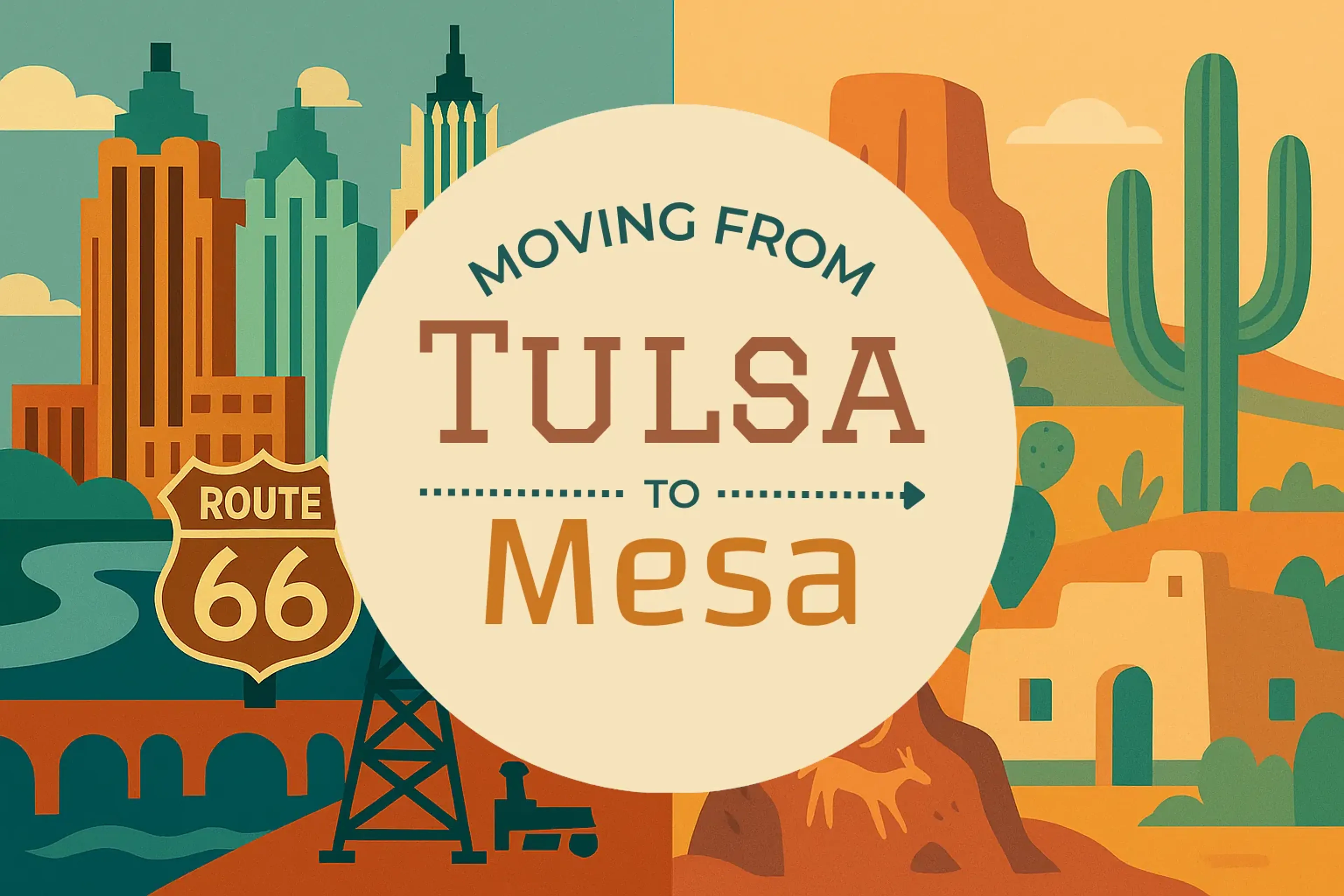 Side-by-side comparison of Tulsa to Mesa moving companies