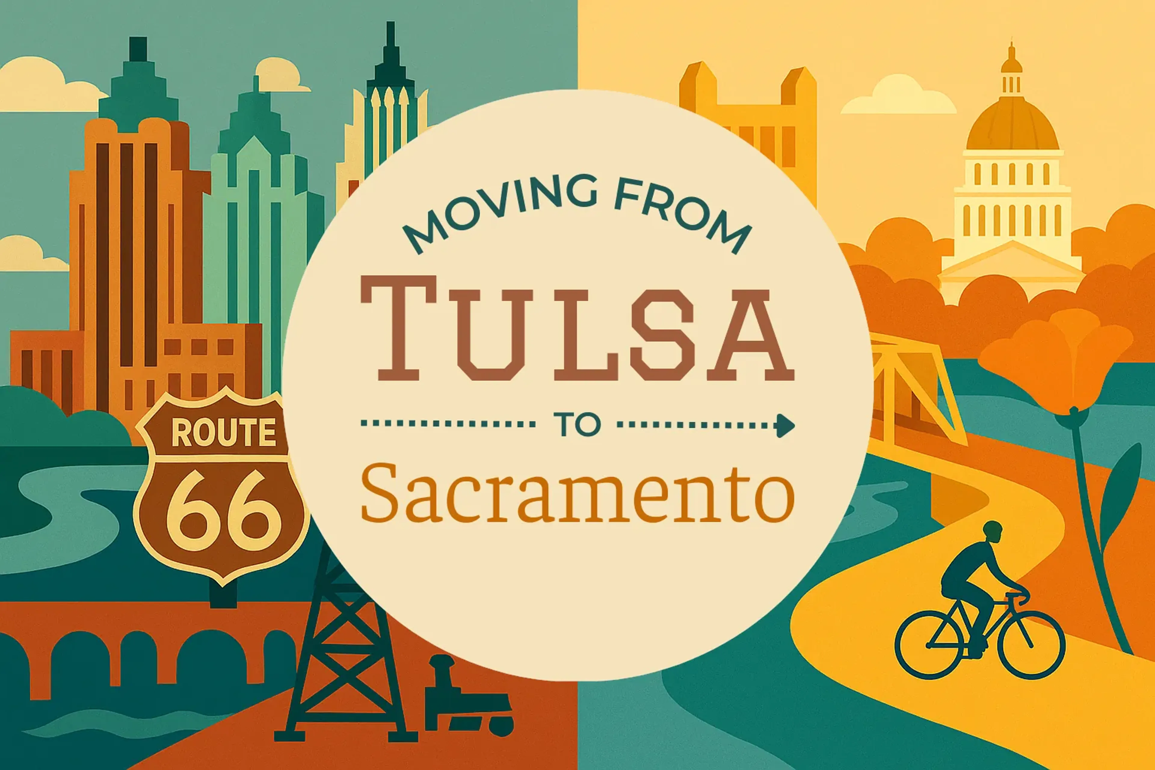 Side-by-side comparison of Tulsa to Sacramento moving companies