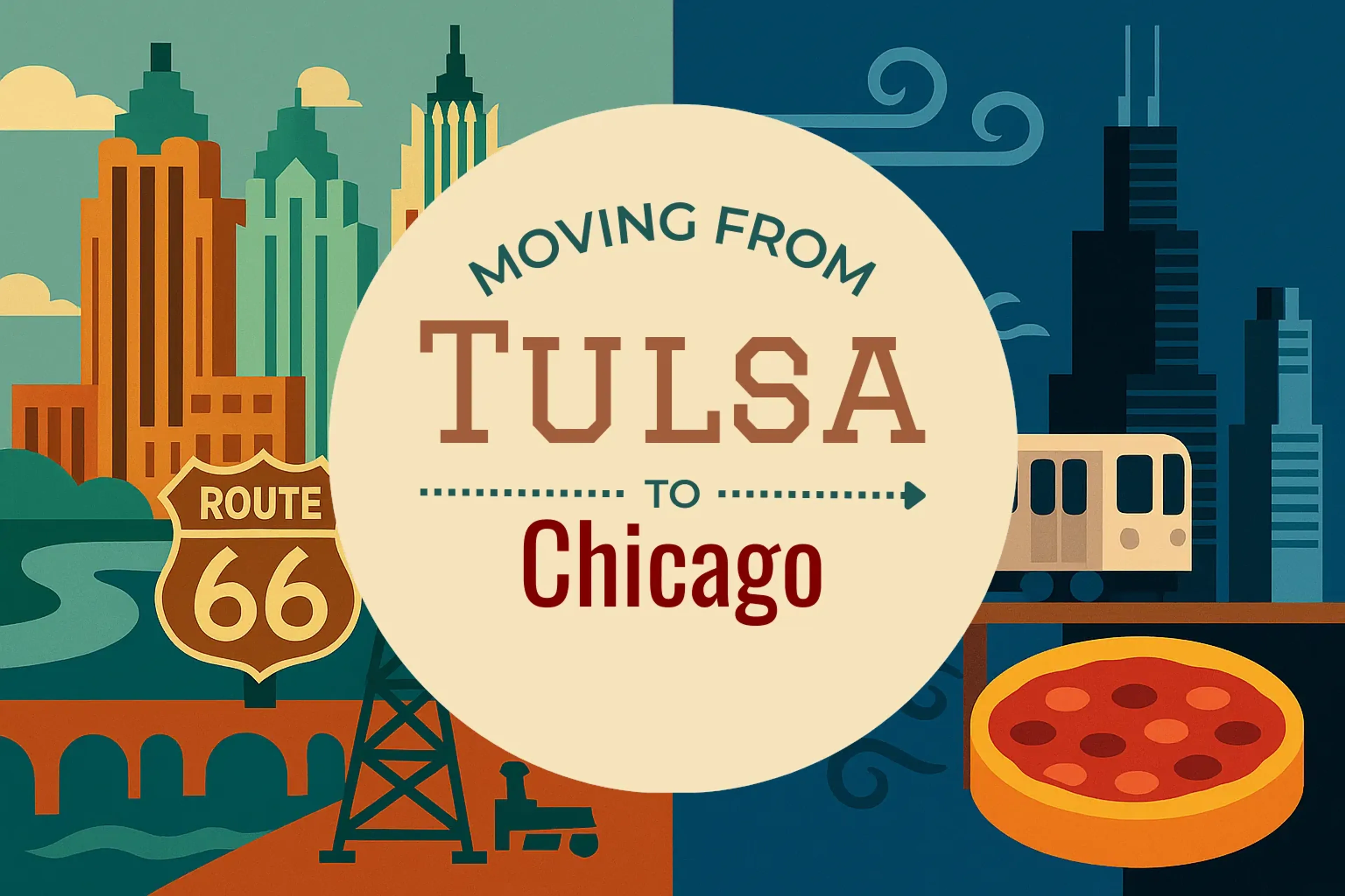 Side-by-side comparison of Tulsa to Chicago moving companies