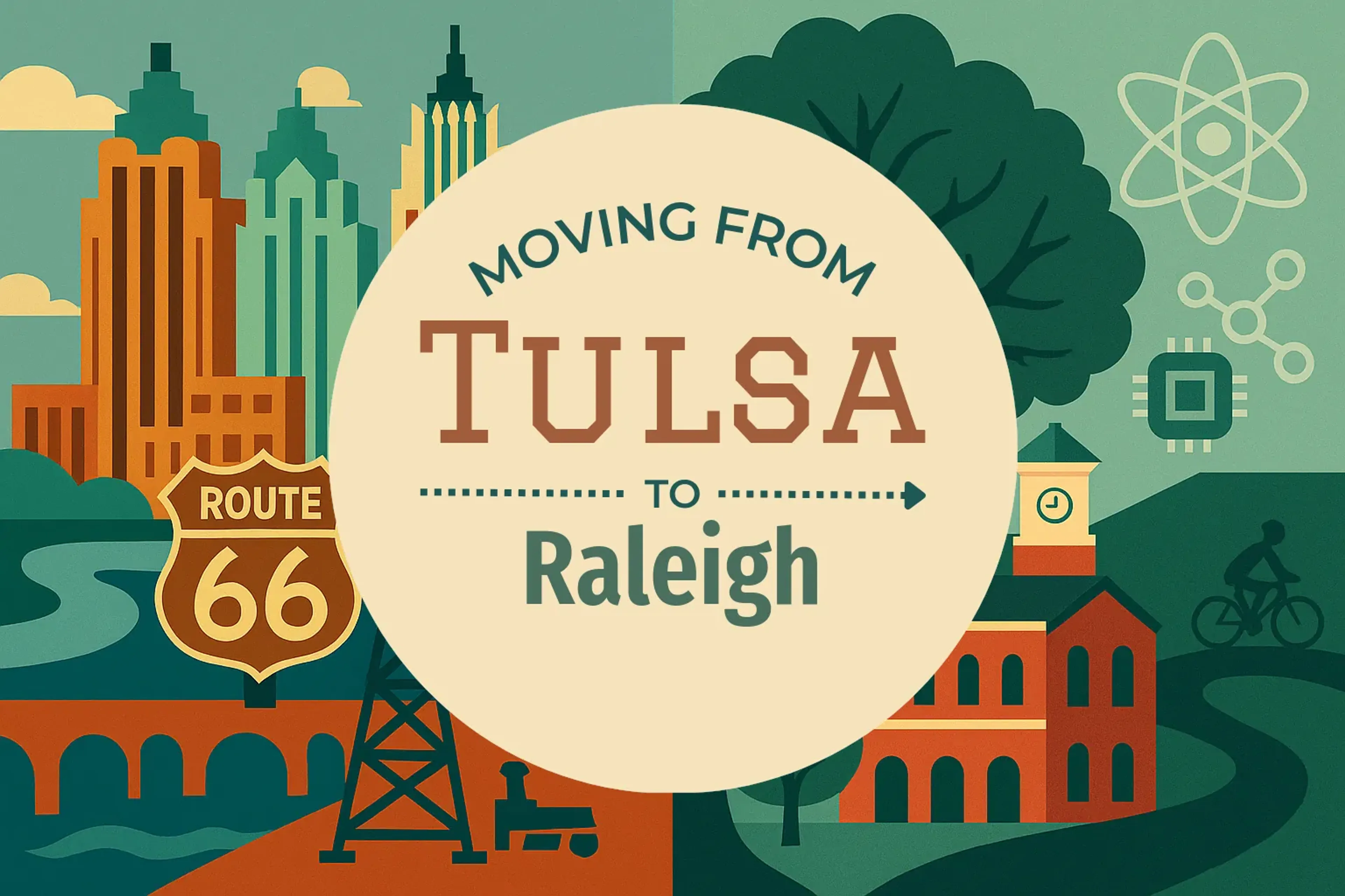 Side-by-side comparison of Tulsa to Raleigh moving companies
