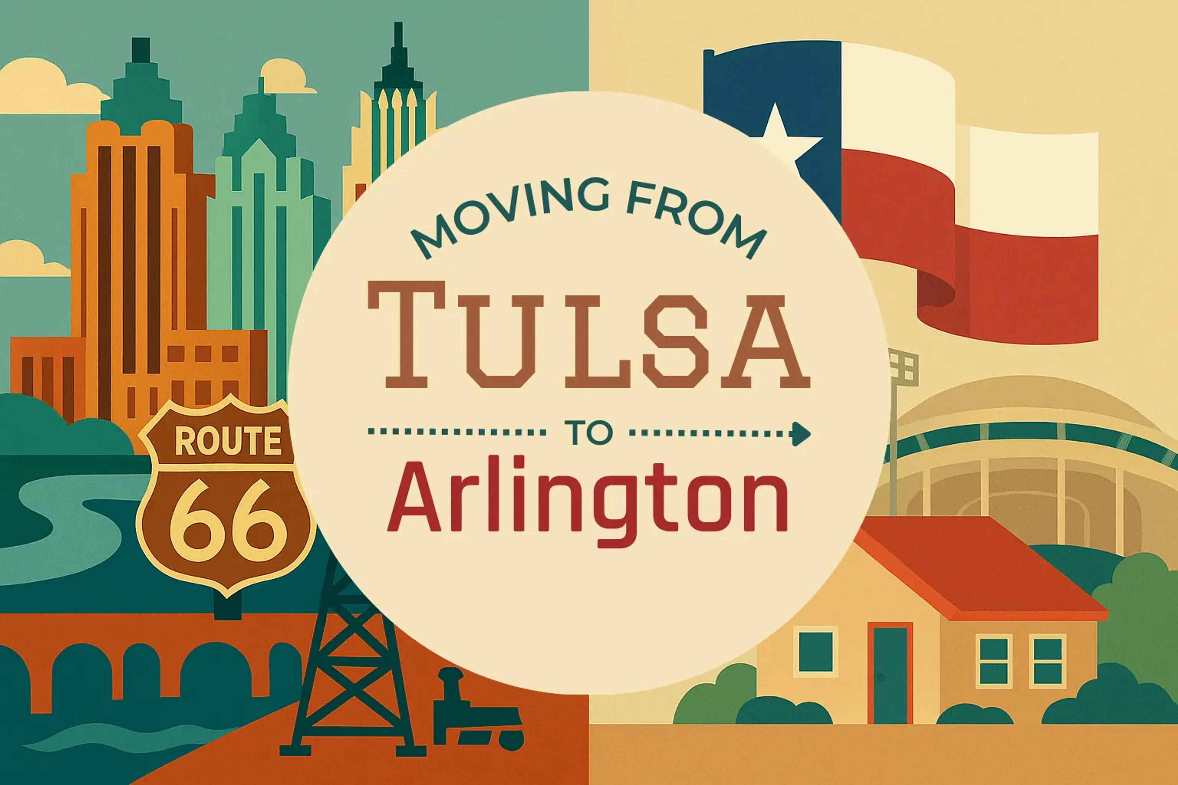 Side-by-side comparison of Tulsa to Arlington moving companies