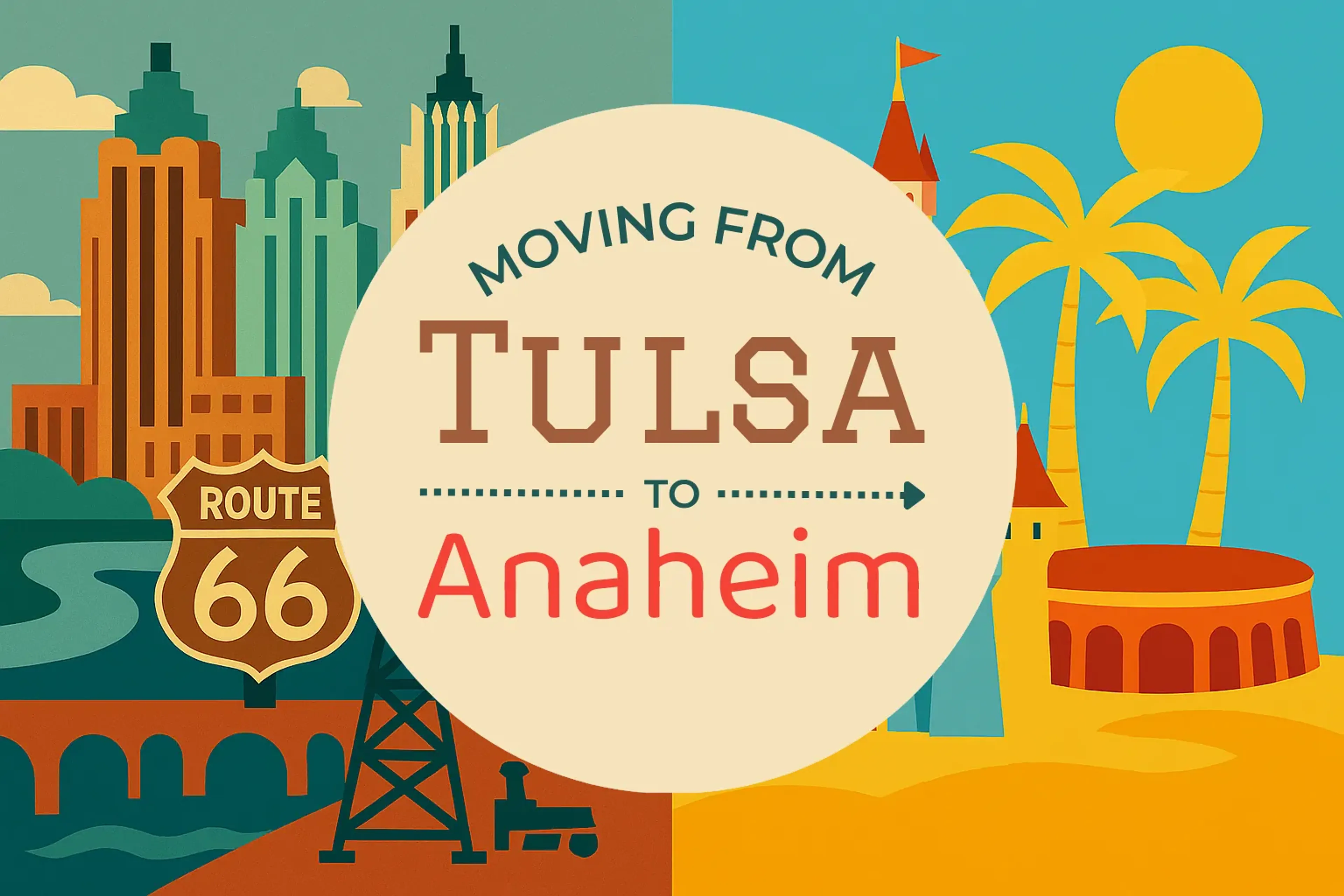 Side-by-side comparison of Tulsa to Anaheim moving companies