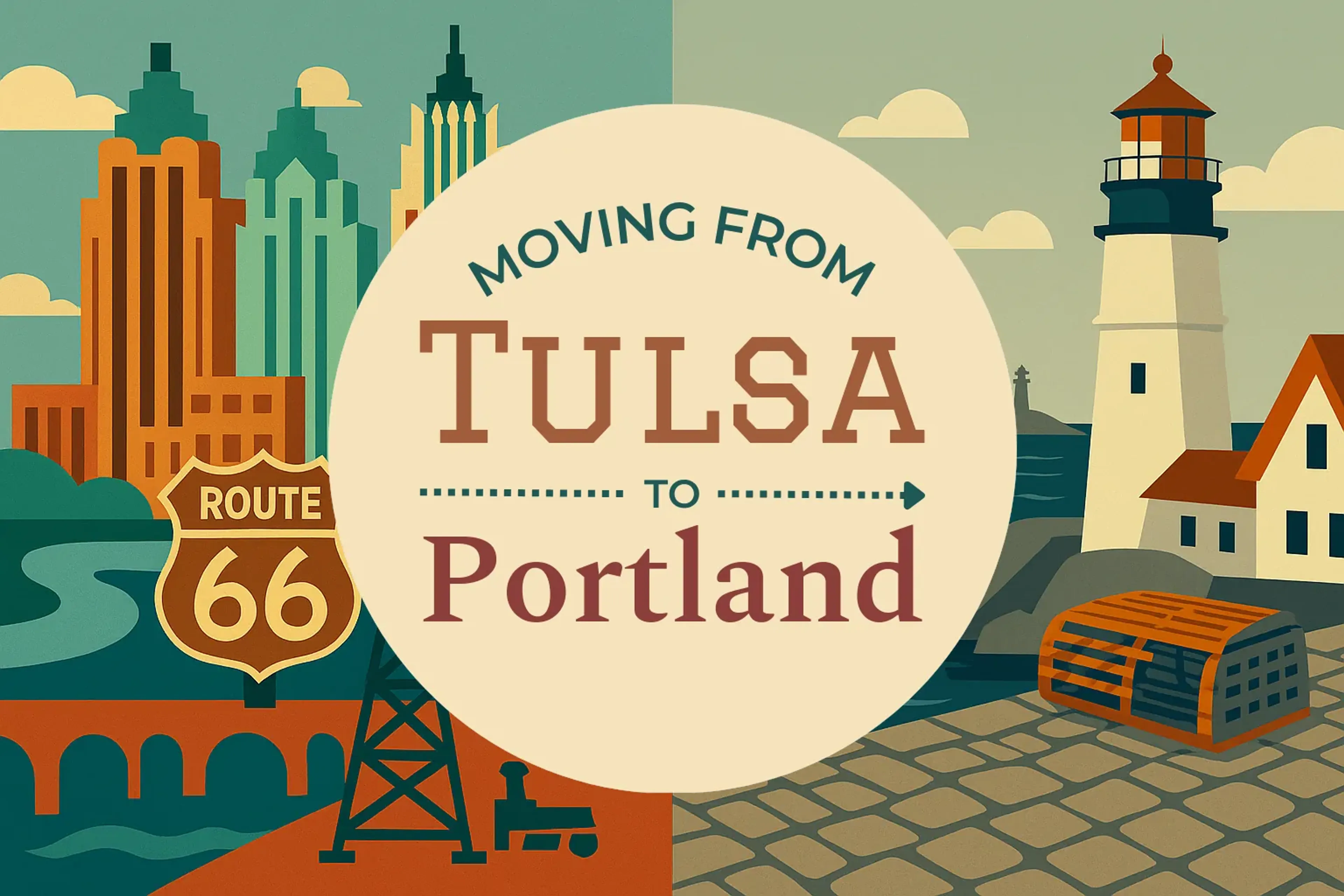 Side-by-side comparison of Tulsa to Portland moving companies