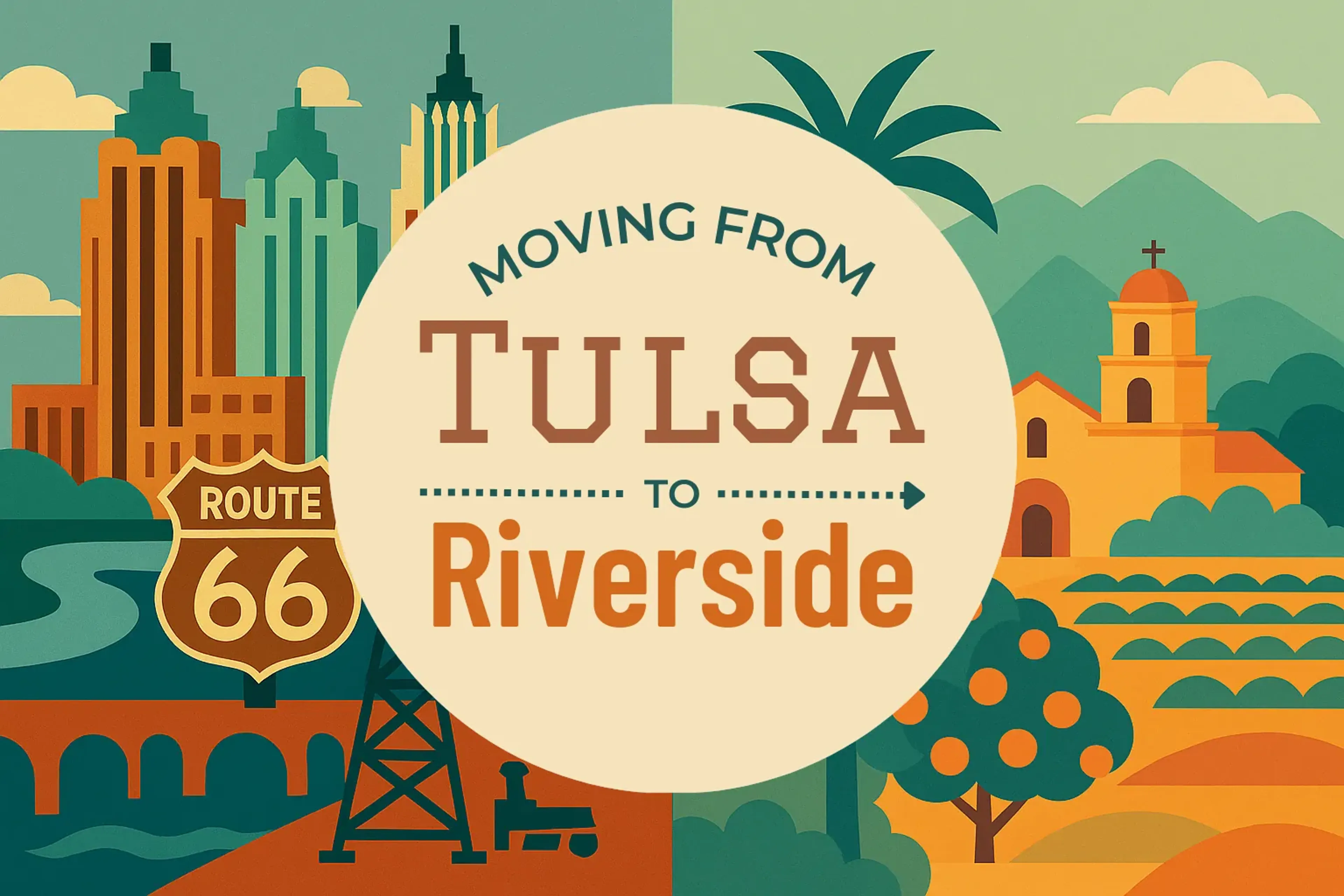 Side-by-side comparison of Tulsa to Riverside moving companies