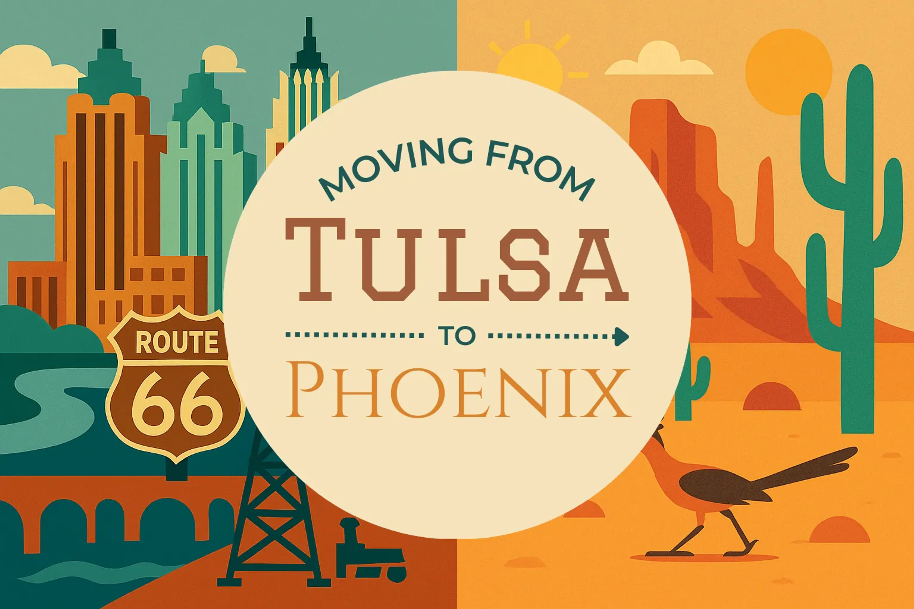 Side-by-side comparison of Tulsa to Phoenix moving companies