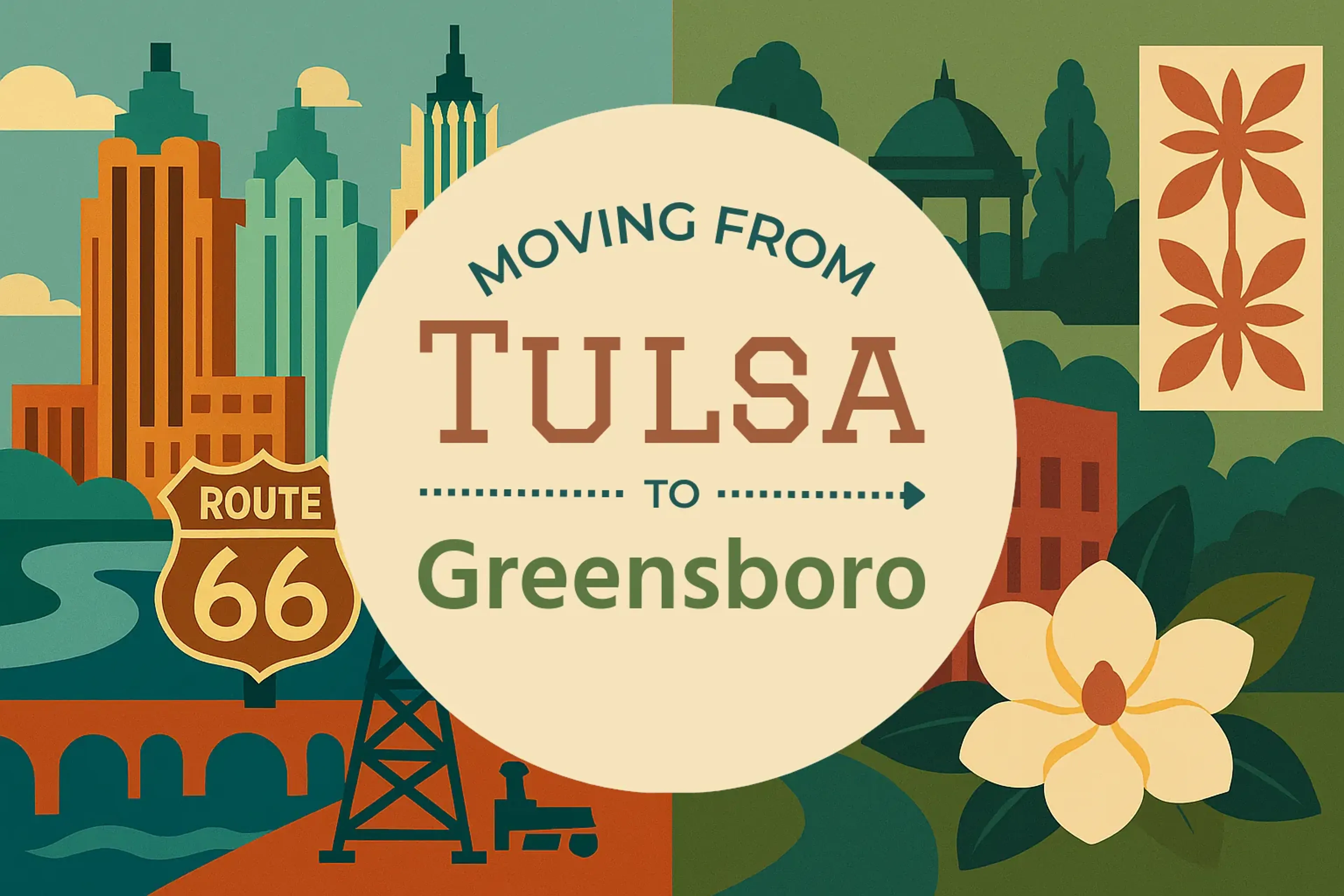 Side-by-side comparison of Tulsa to Greensboro moving companies