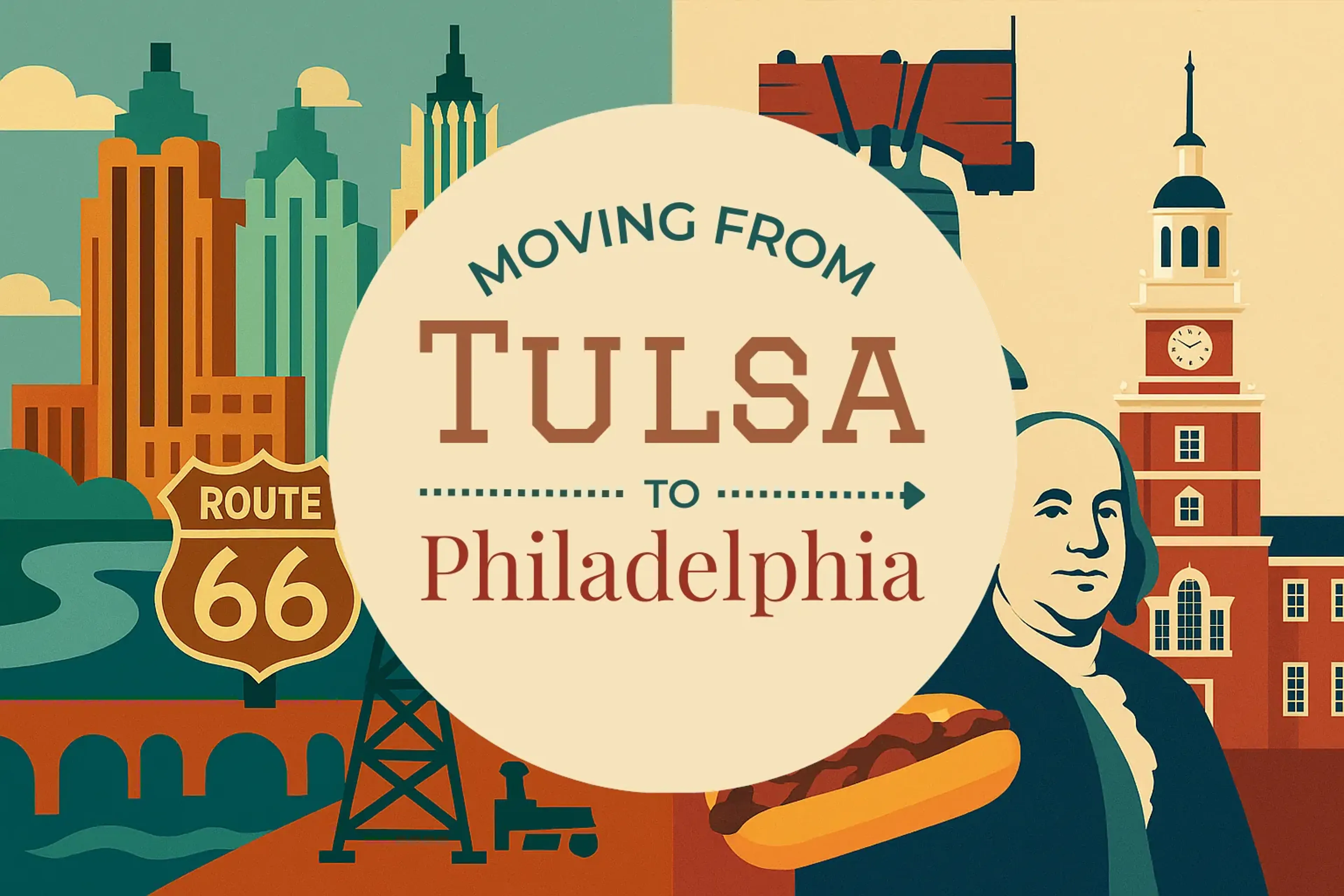 Side-by-side comparison of Tulsa to Philadelphia moving companies
