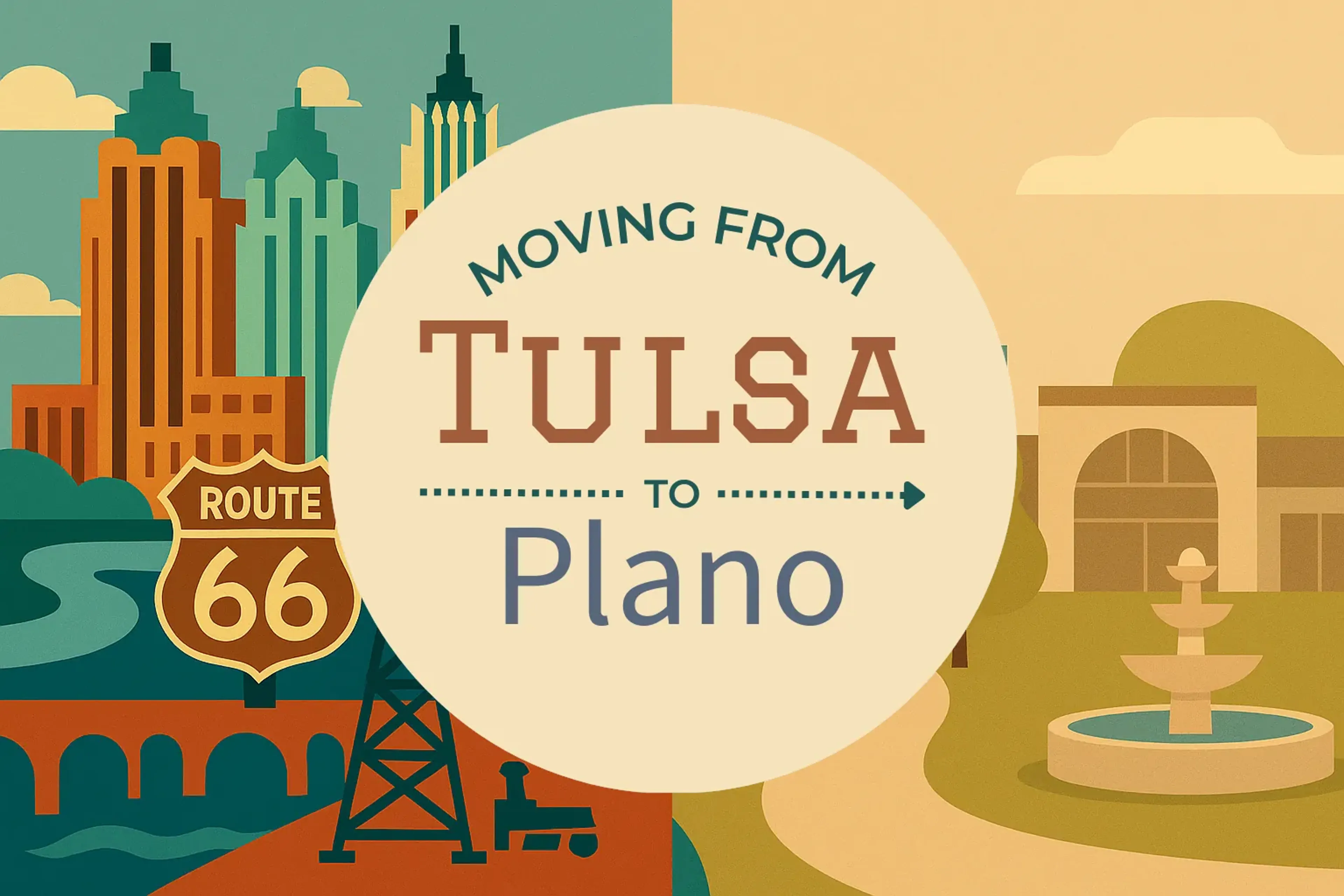 Side-by-side comparison of Tulsa to Plano moving companies