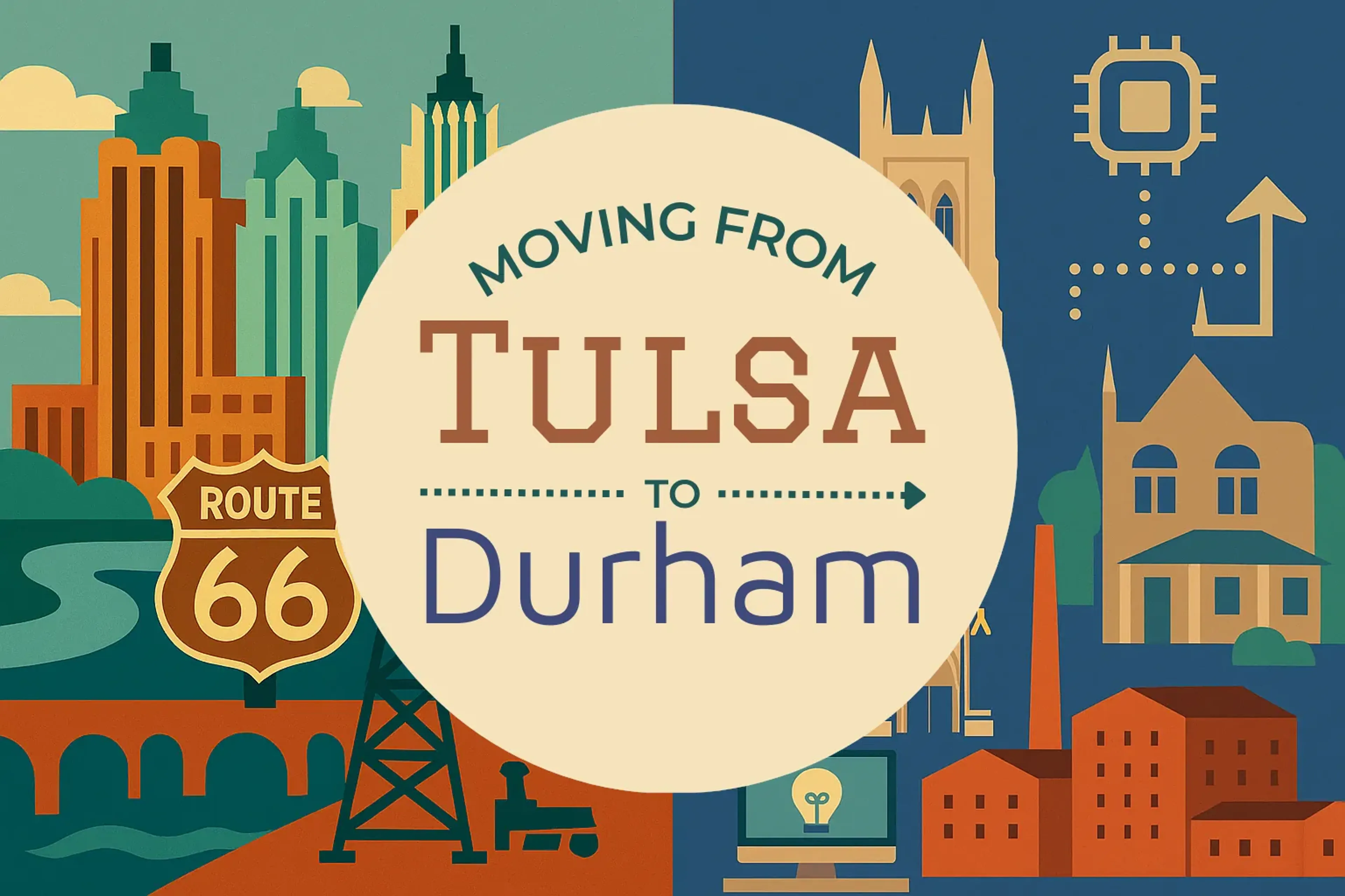 Side-by-side comparison of Tulsa to Durham moving companies