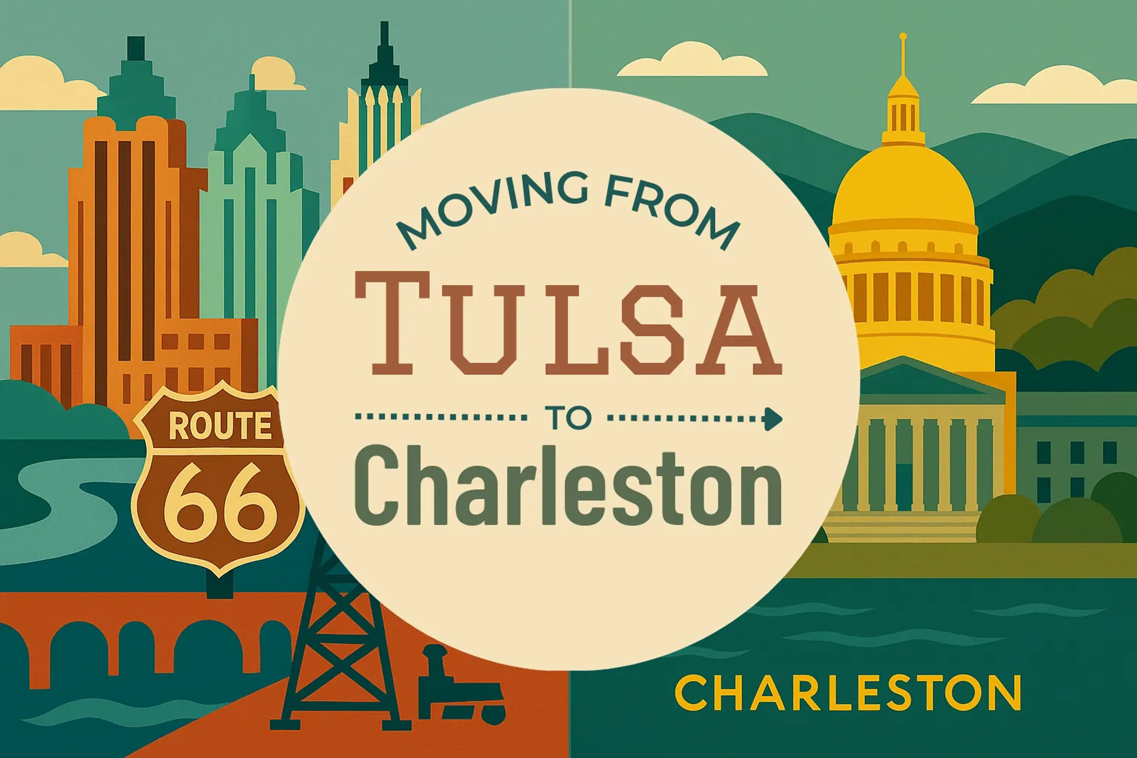 Side-by-side comparison of Tulsa to Charleston moving companies