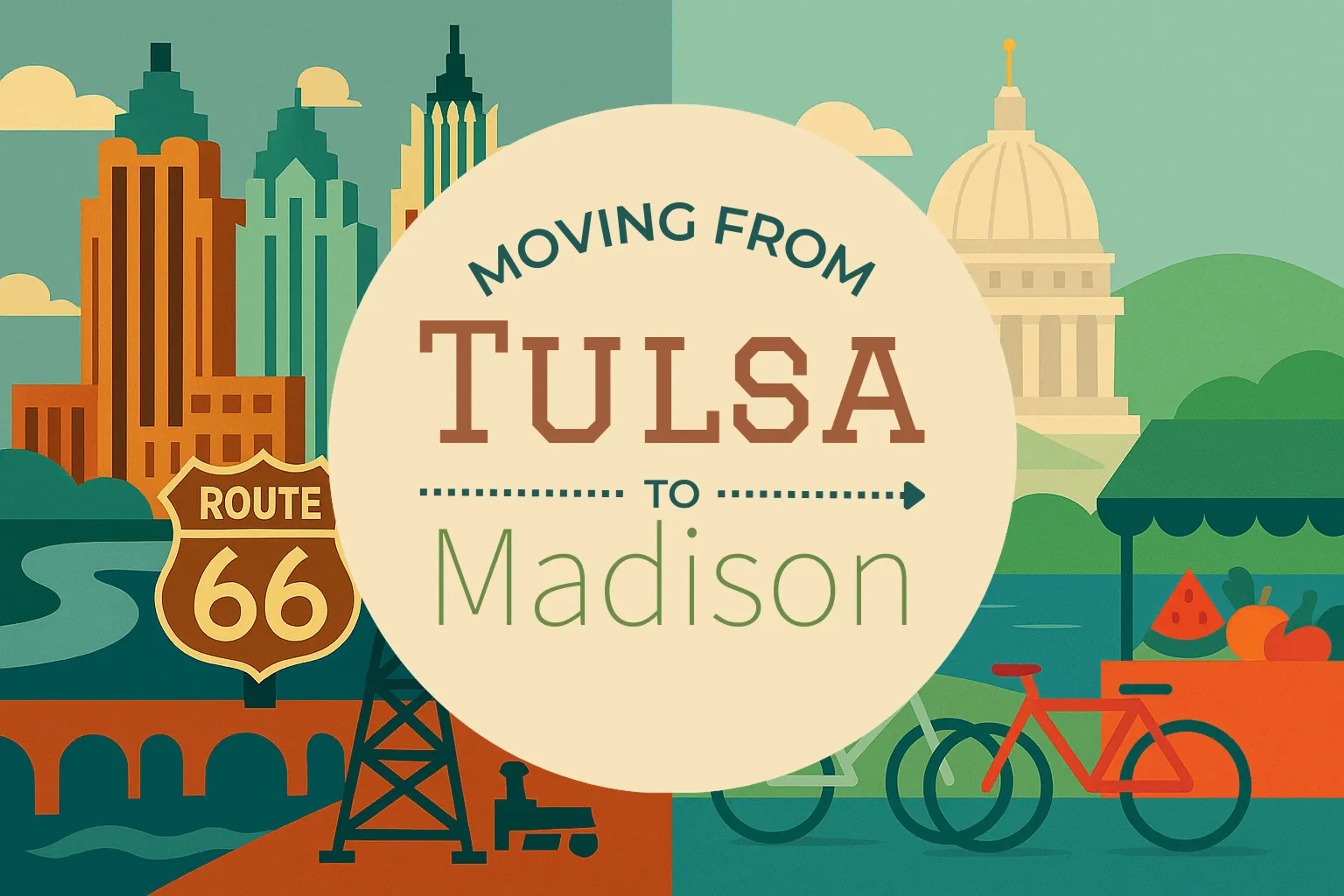 Side-by-side comparison of Tulsa to Madison moving companies