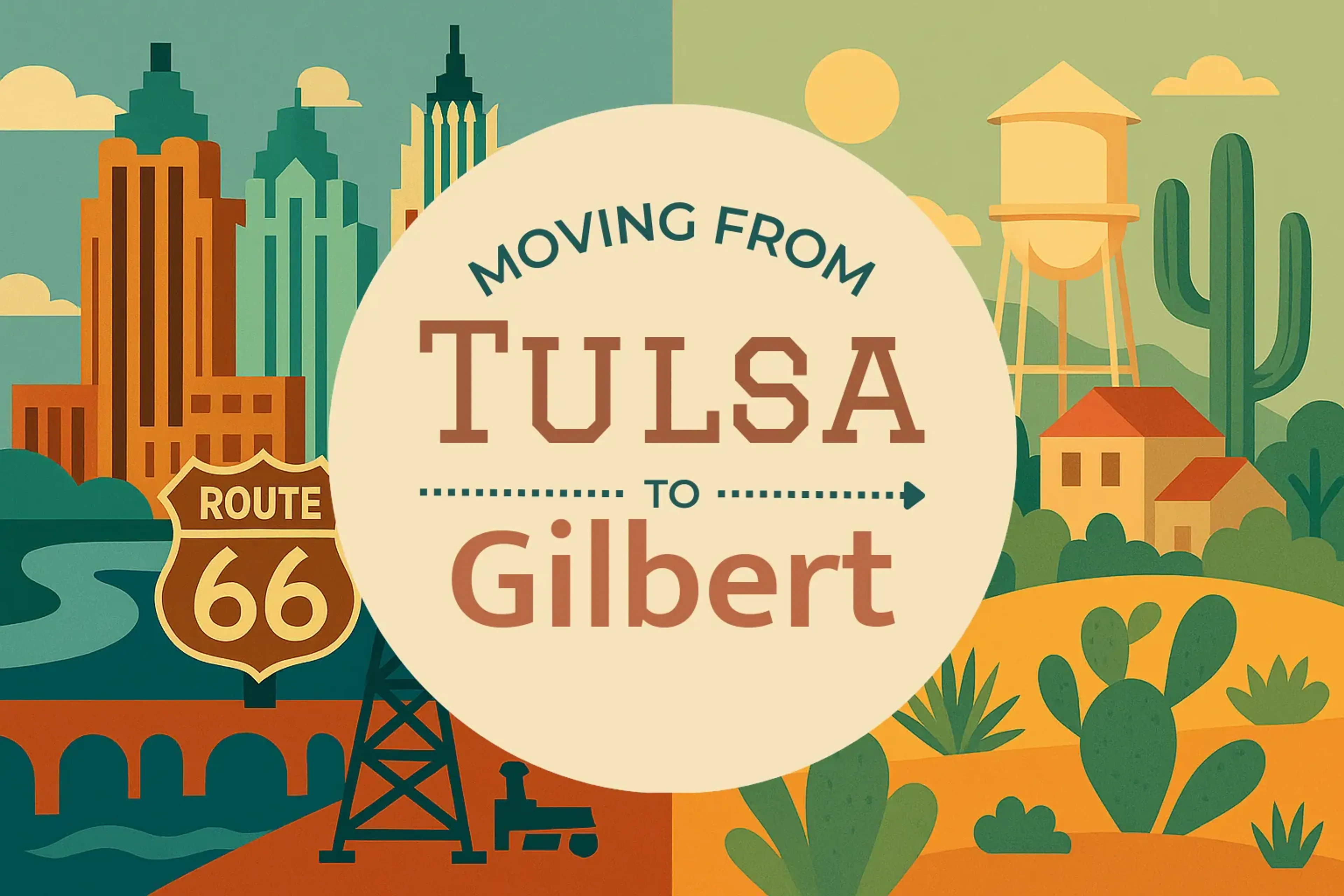 Side-by-side comparison of Tulsa to Gilbert moving companies