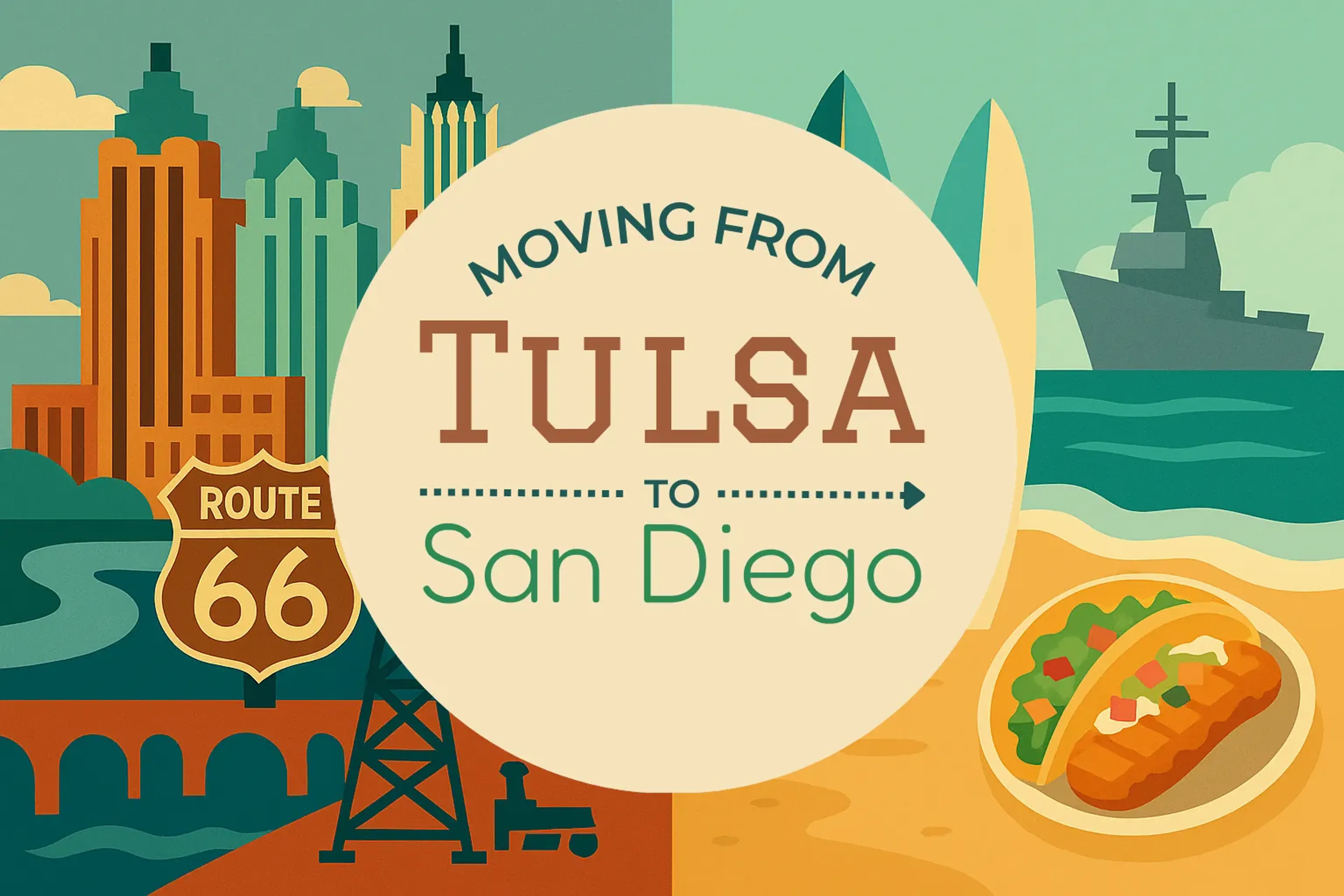 Side-by-side comparison of Tulsa to San Diego moving companies