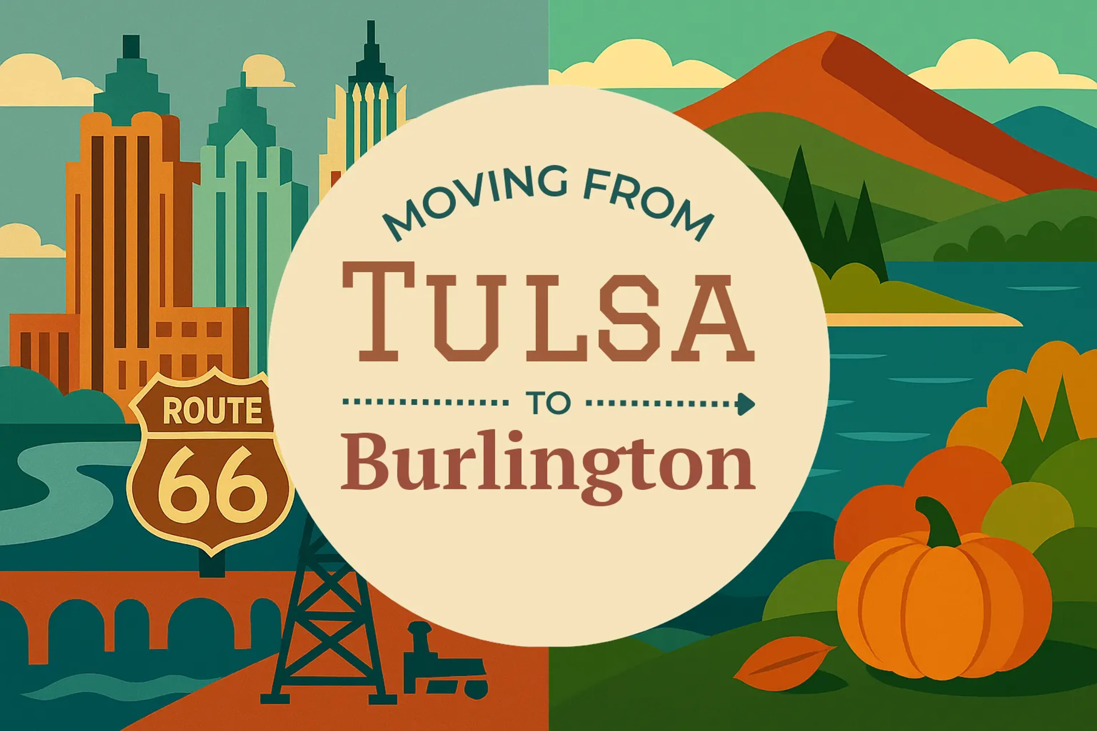 Side-by-side comparison of Tulsa to Burlington moving companies