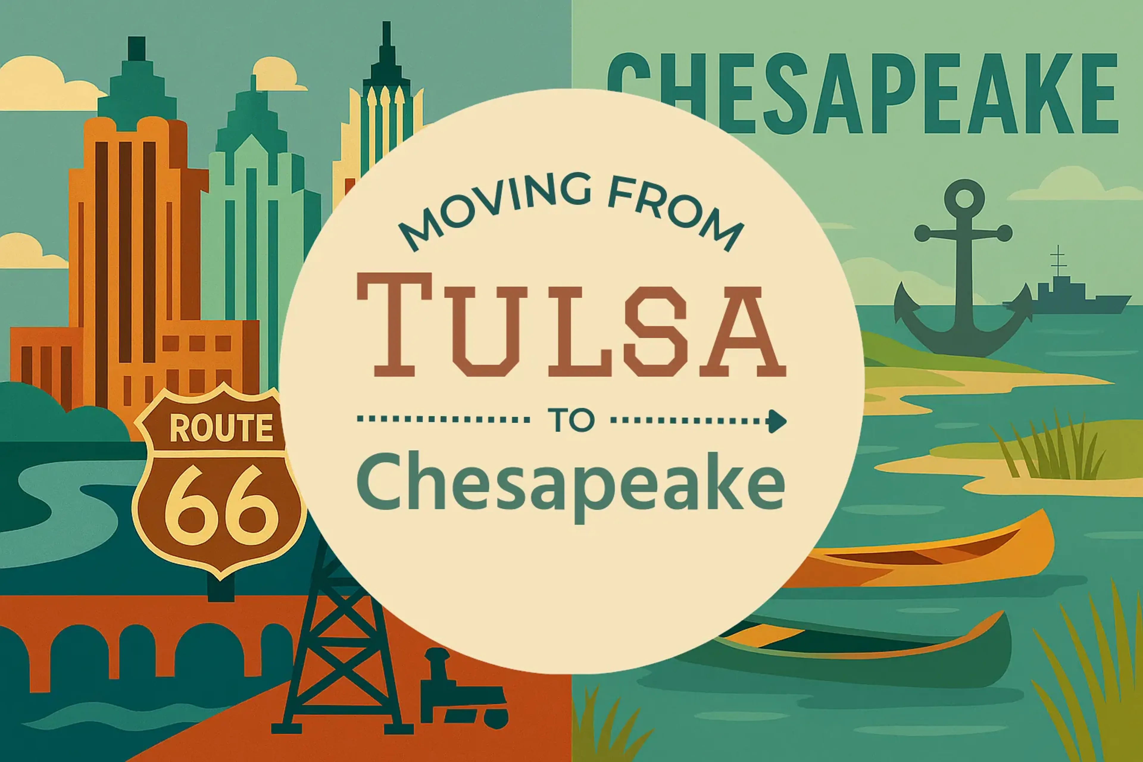 Side-by-side comparison of Tulsa to Chesapeake moving companies