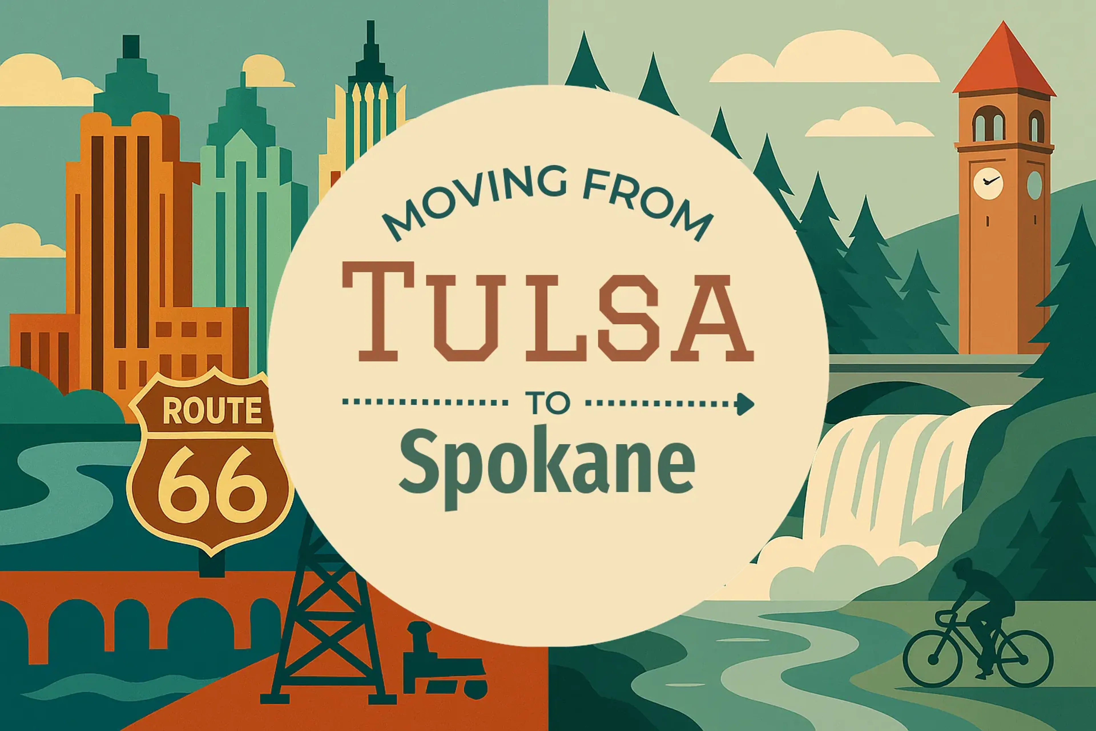 Side-by-side comparison of Tulsa to Spokane moving companies