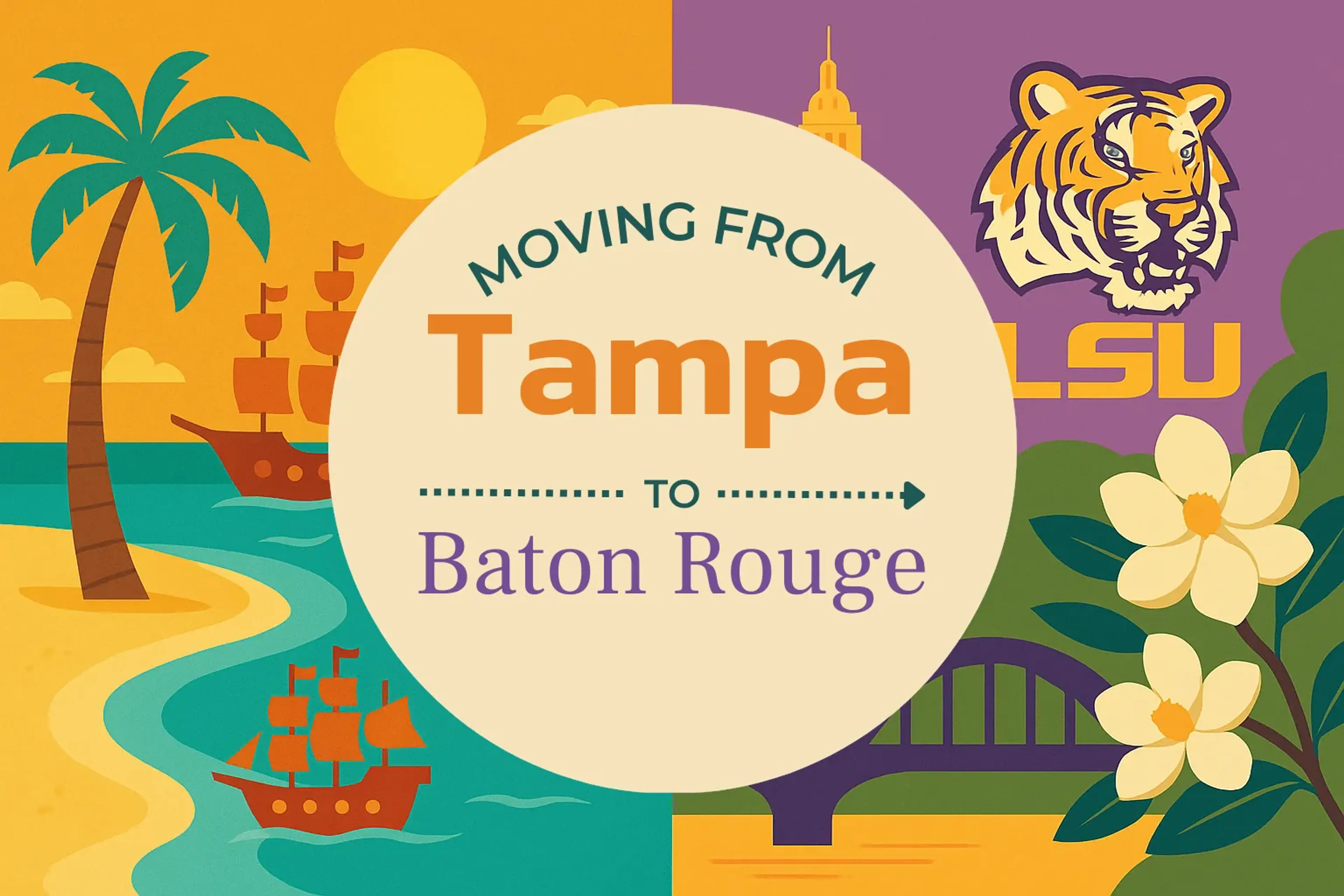 Side-by-side comparison of Tampa to Baton Rouge moving companies