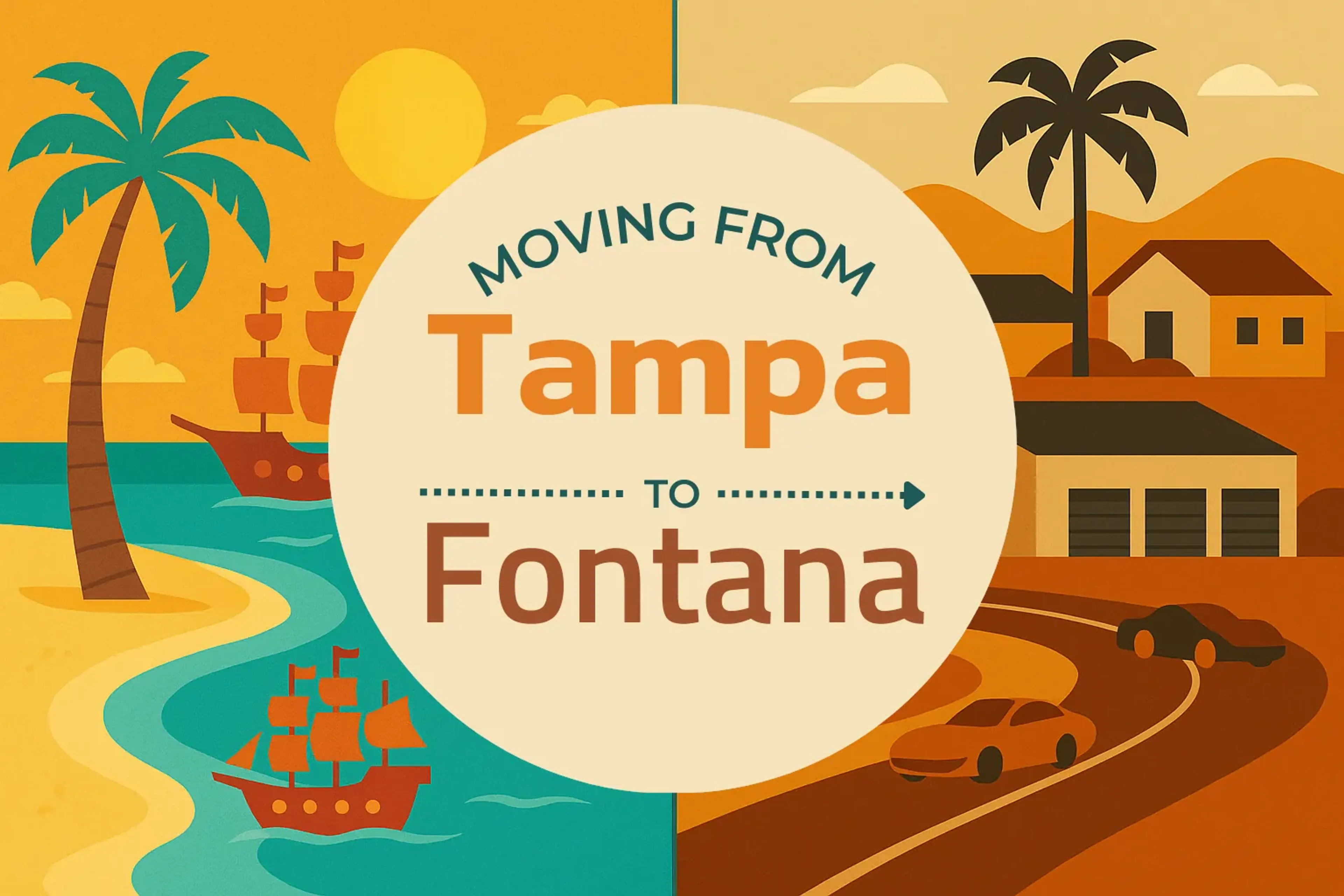 Side-by-side comparison of Tampa to Fontana moving companies