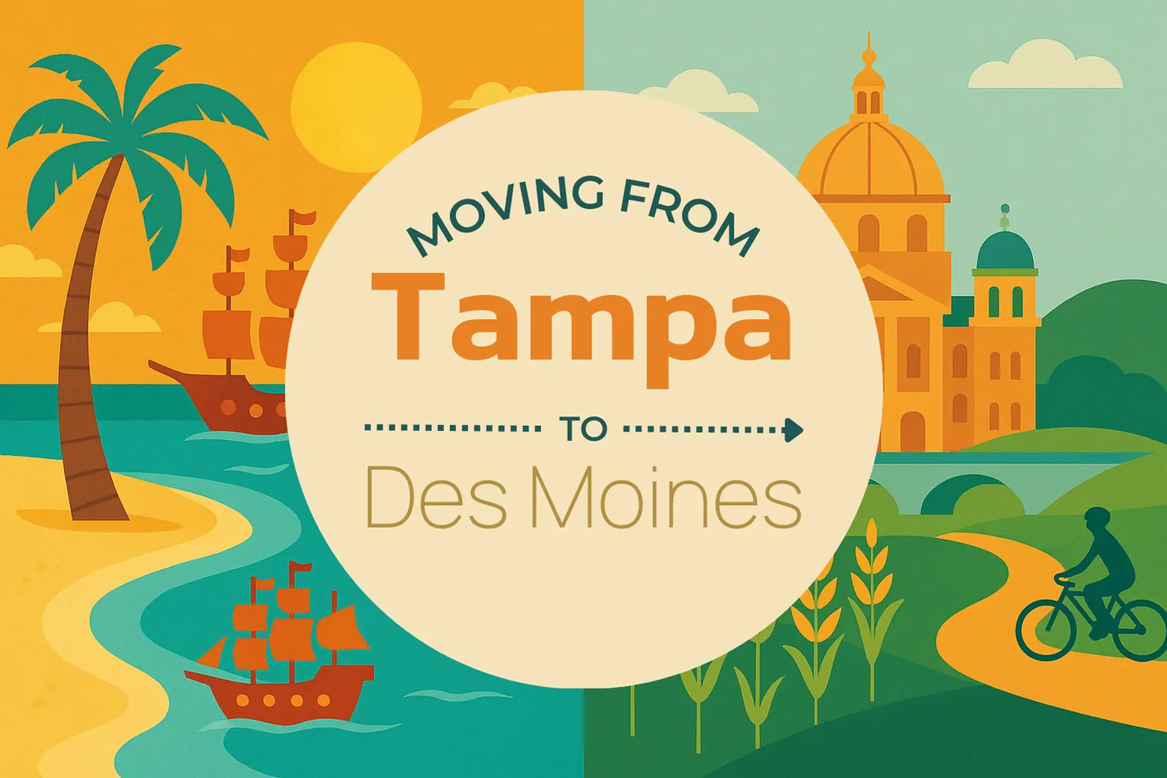 Side-by-side comparison of Tampa to Des Moines moving companies